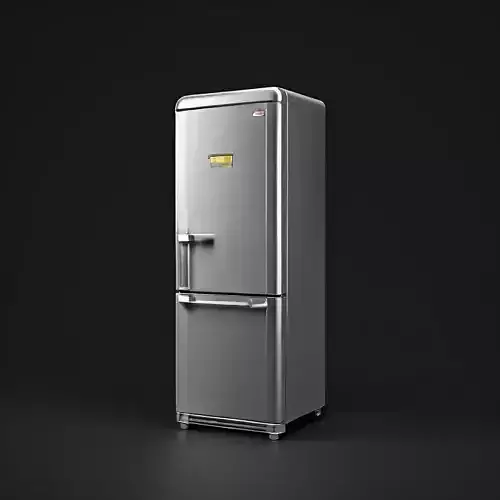 Tall Refrigerator 3D Model Sleek Stylized Kitchen Appliance Low-poly 3D model