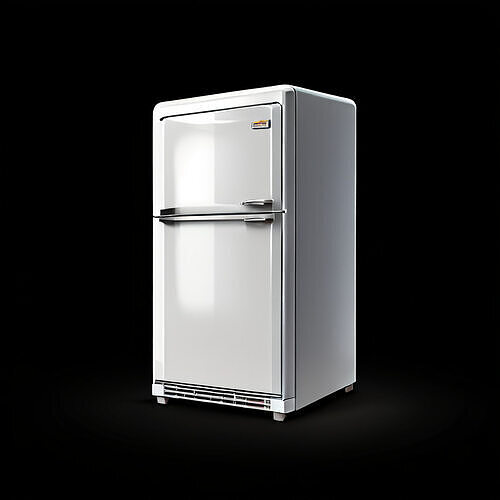 Double Door Refrigerator 3D Model Stylized Kitchen Prop Low-poly 3D model