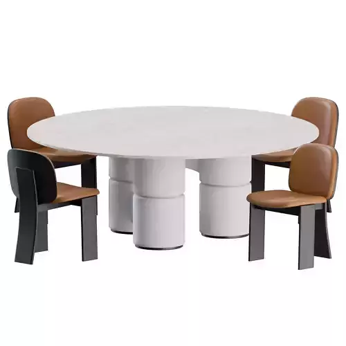 Saki Chair and Molecola Table by Gallotti Radice