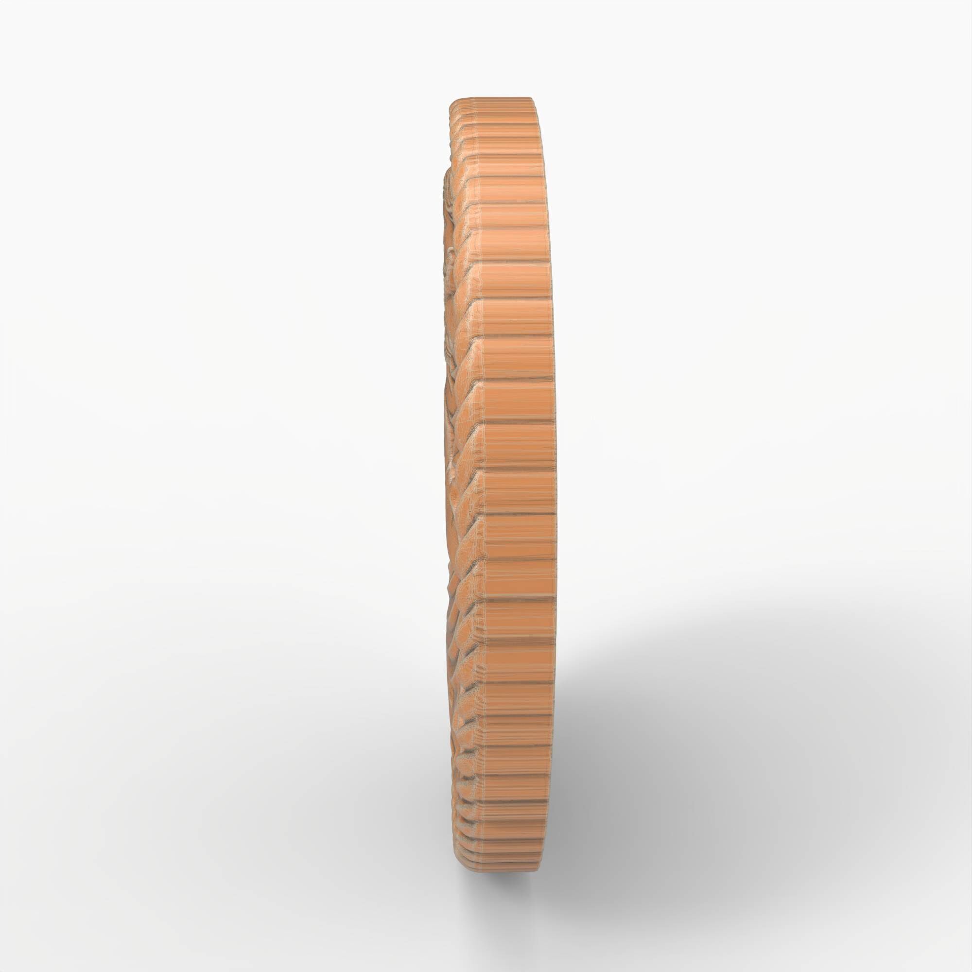 Saint Christopher Medallion Religious Plaque Relief Coin 3D print model_3