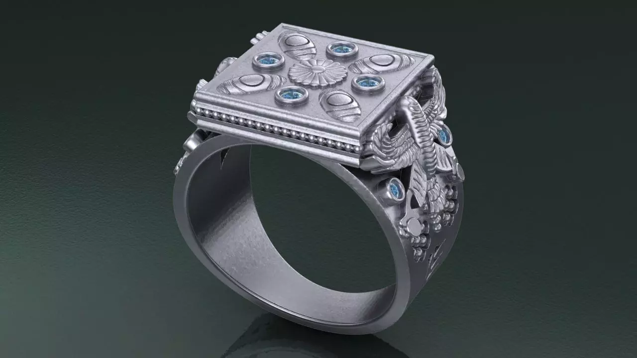 Eagle on the side ring 3D print model