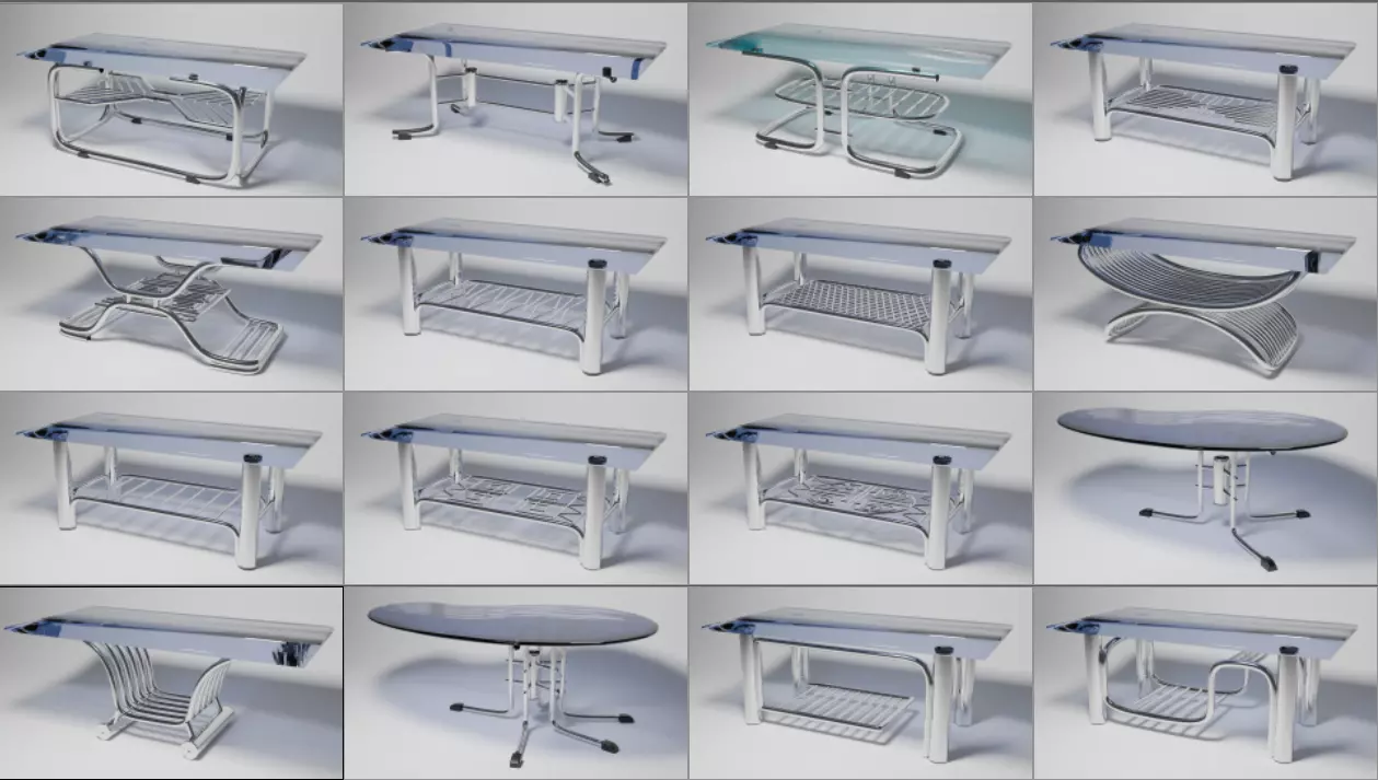  Glass Table Collection 30 Models 3D Asset Pack 3D model_0