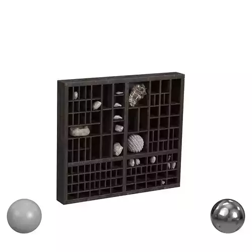 Antique Printers Tray Wall Shelf 3D model