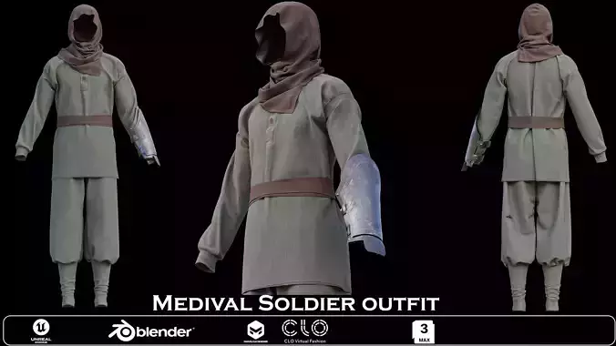 Medieval Soldier Outfit - 3D Model
