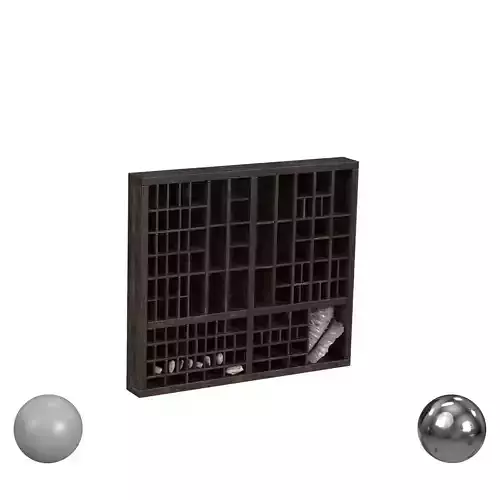 Antique Printers Tray Wall Shelf v3 3D model