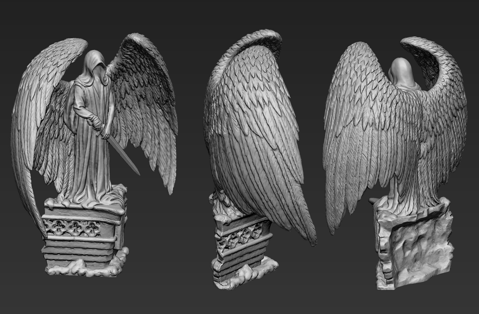 Angel Protector Statue 3D print model_9