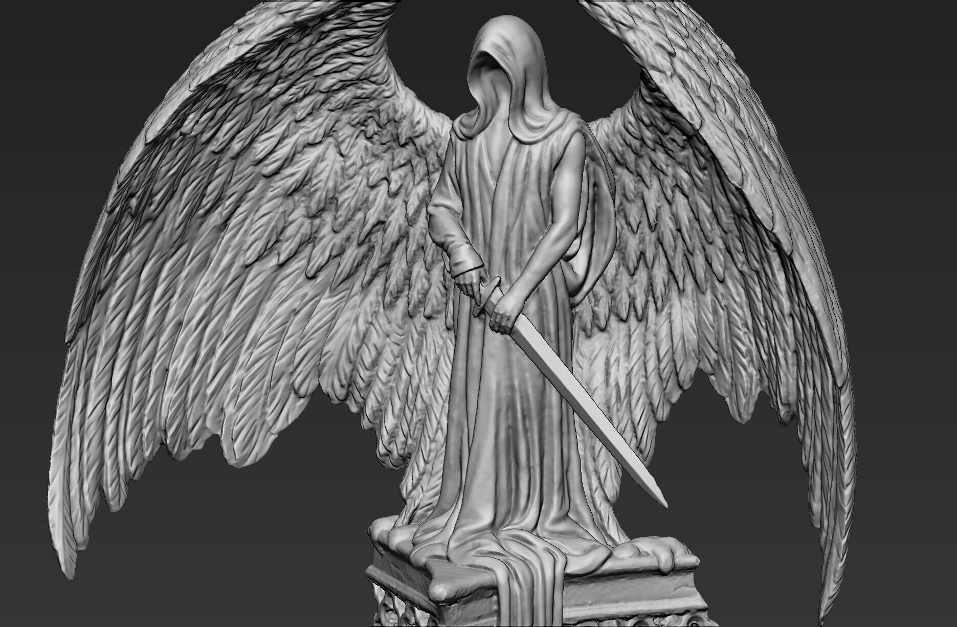 Angel Protector Statue 3D print model_8