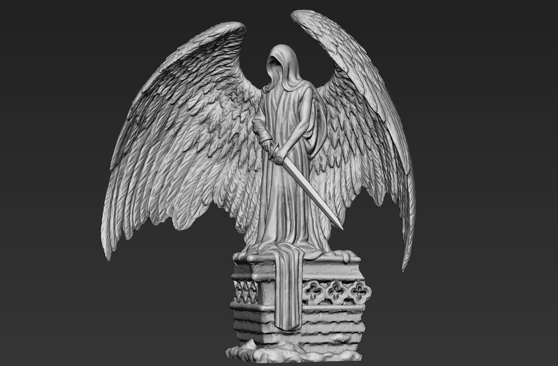 Angel Protector Statue 3D print model_2