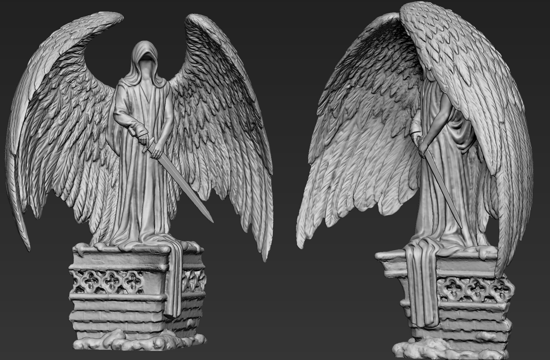 Angel Protector Statue 3D print model_10