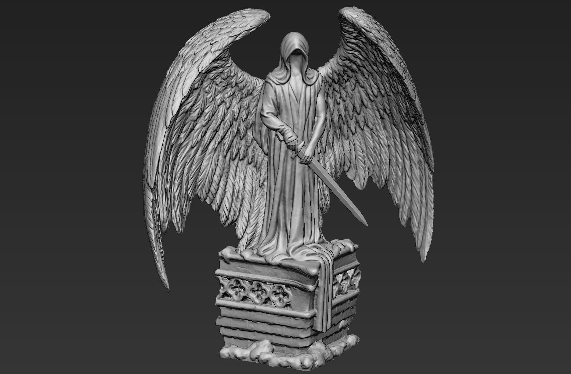 Angel Protector Statue 3D print model_1