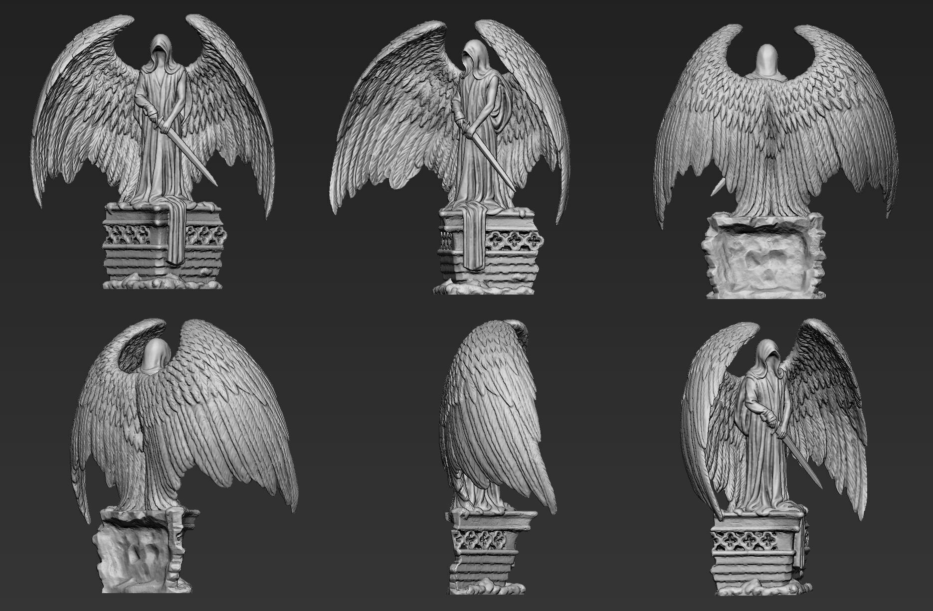 Angel Protector Statue 3D print model_11