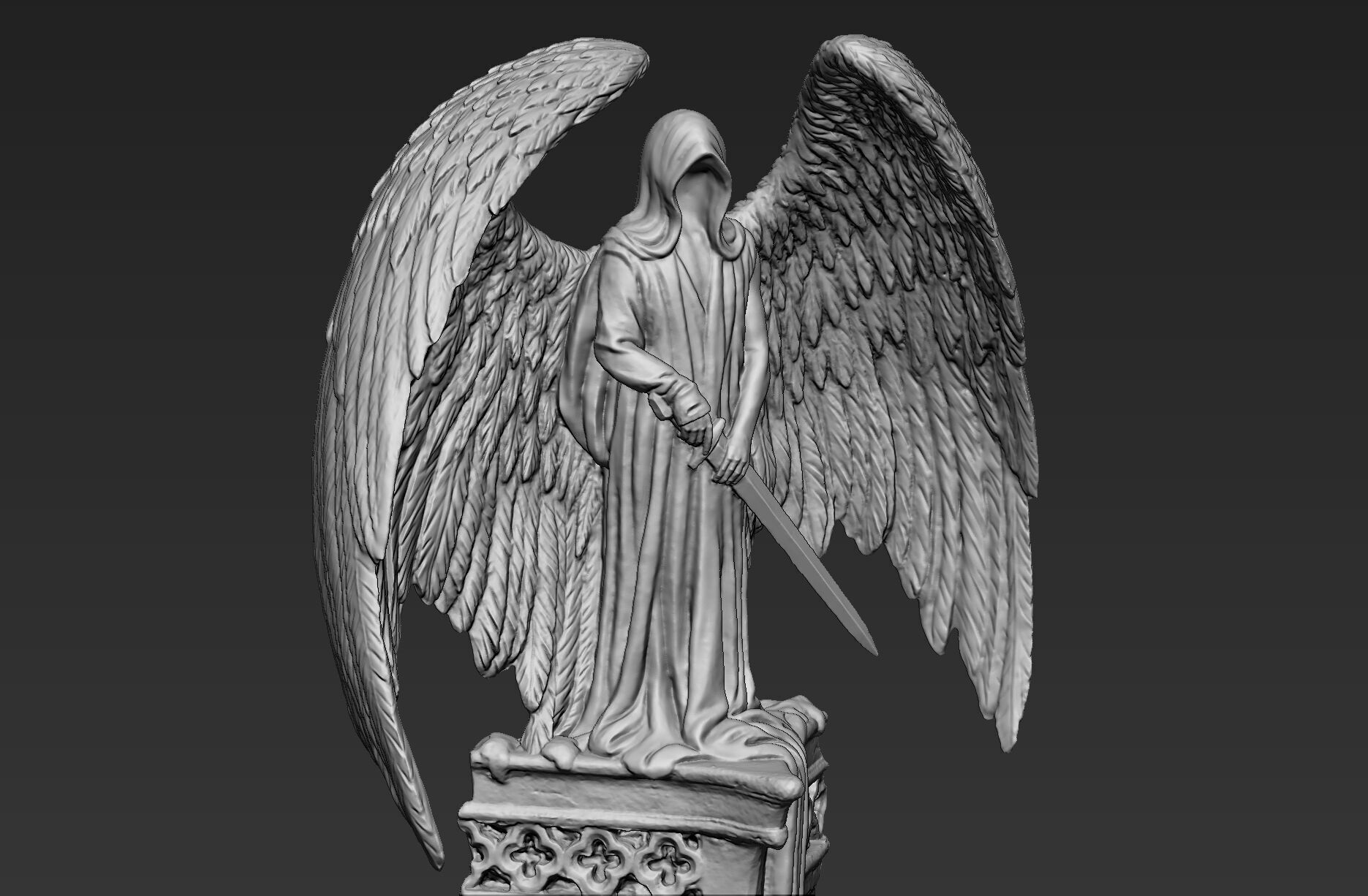 Angel Protector Statue 3D print model_4