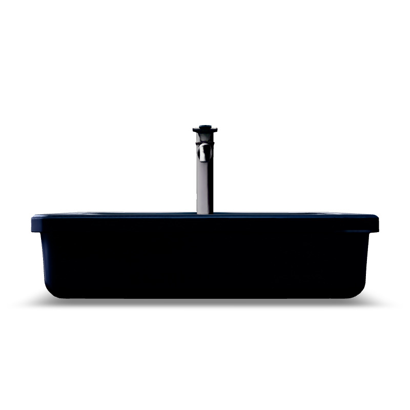 Modern Kitchen Sink 3D Model Stylized Black Basin with Faucet  Low-poly 3D model_3