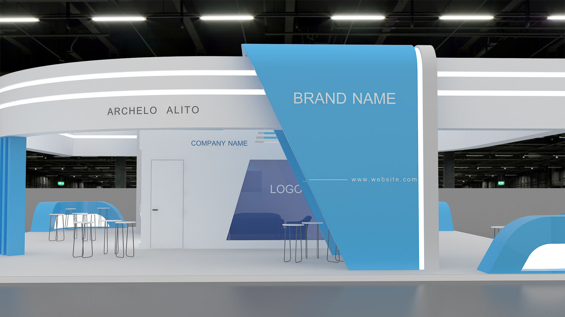 exhibition booth stand 3d model 3D model_4