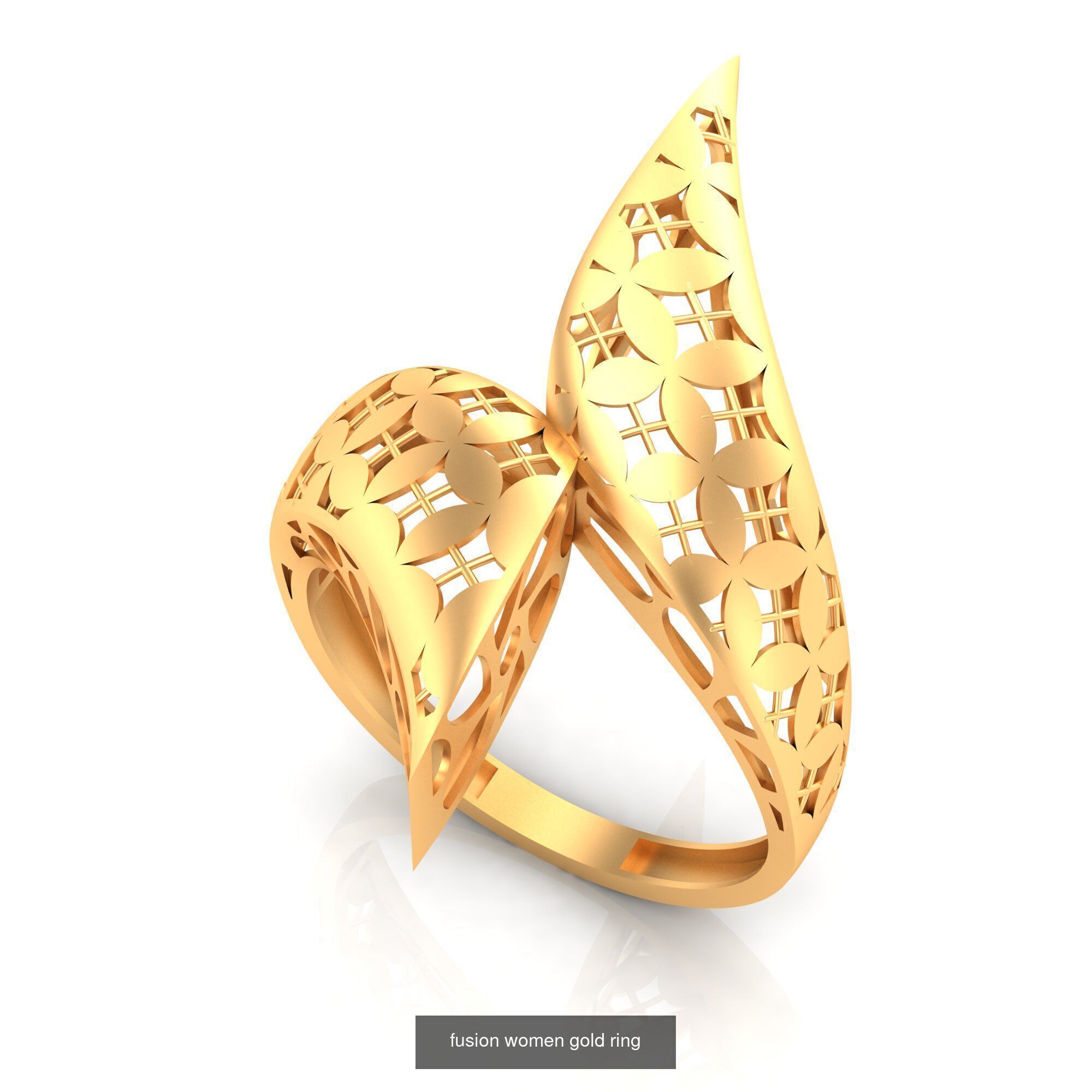 Pack of 47 gold fusion rings for women 3D Model Collection_52