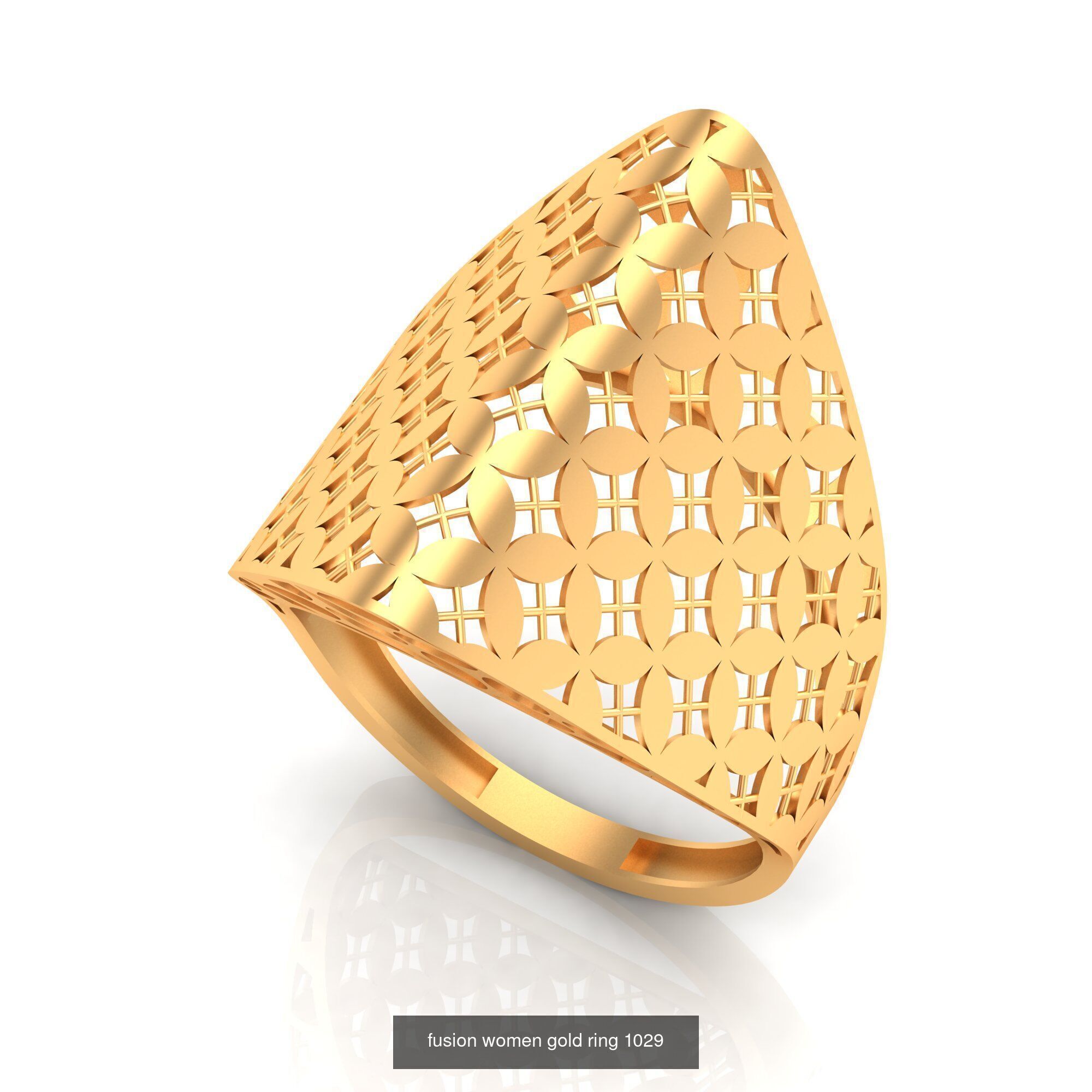 Pack of 47 gold fusion rings for women 3D Model Collection_69