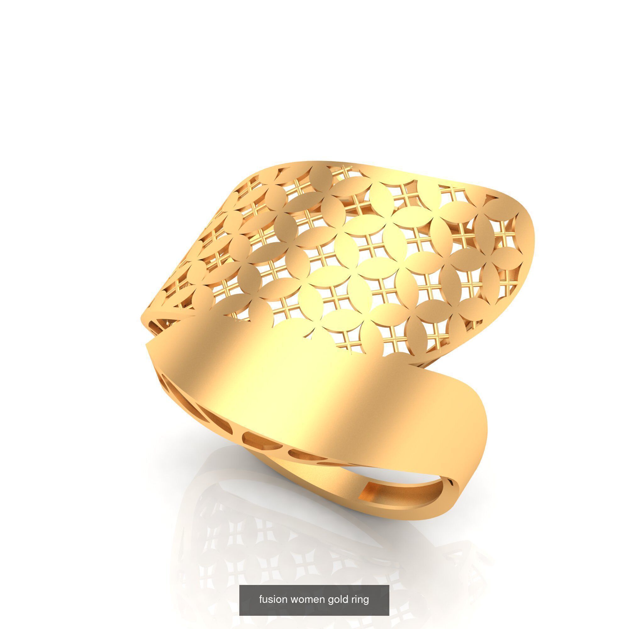 Pack of 47 gold fusion rings for women 3D Model Collection_66