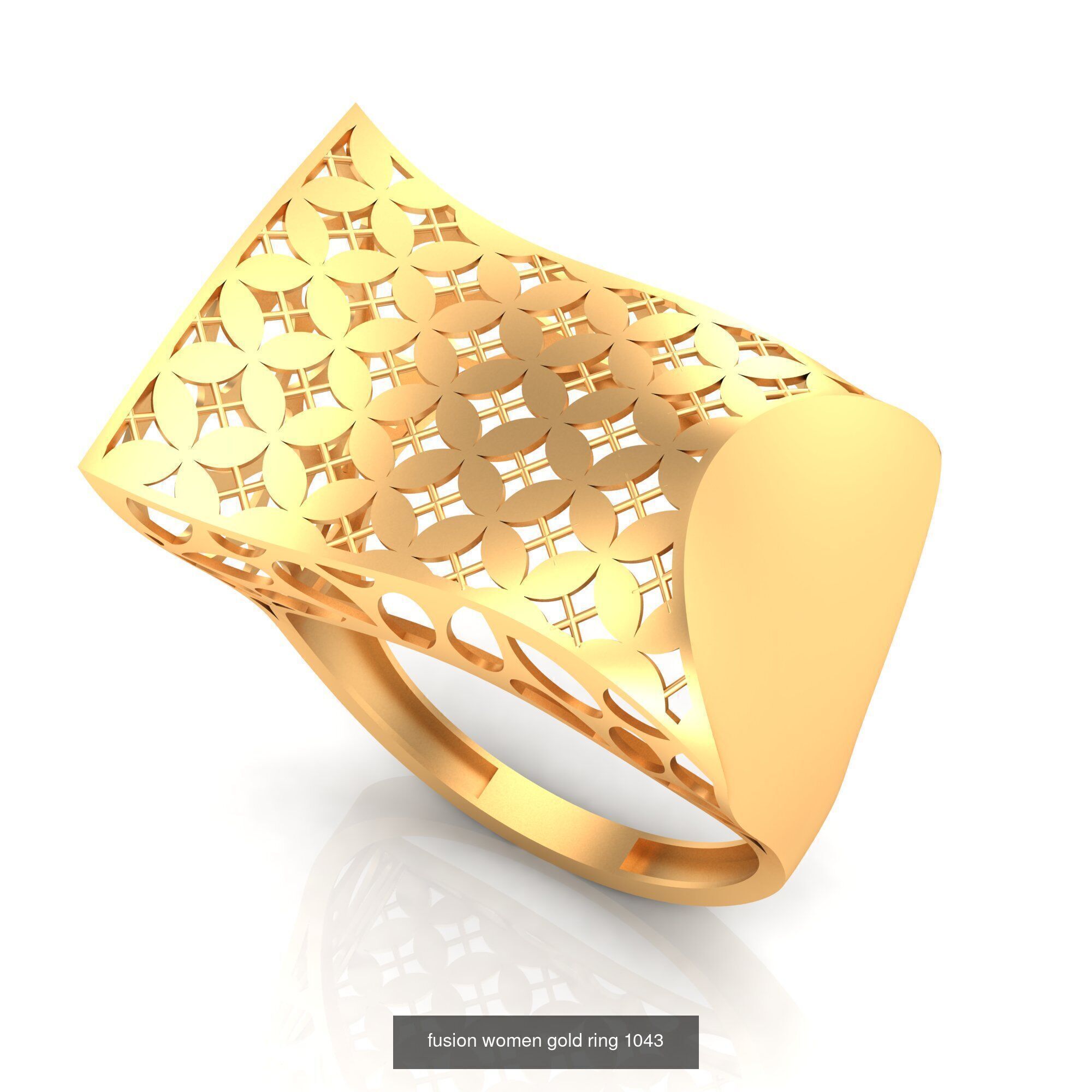 Pack of 47 gold fusion rings for women 3D Model Collection_83