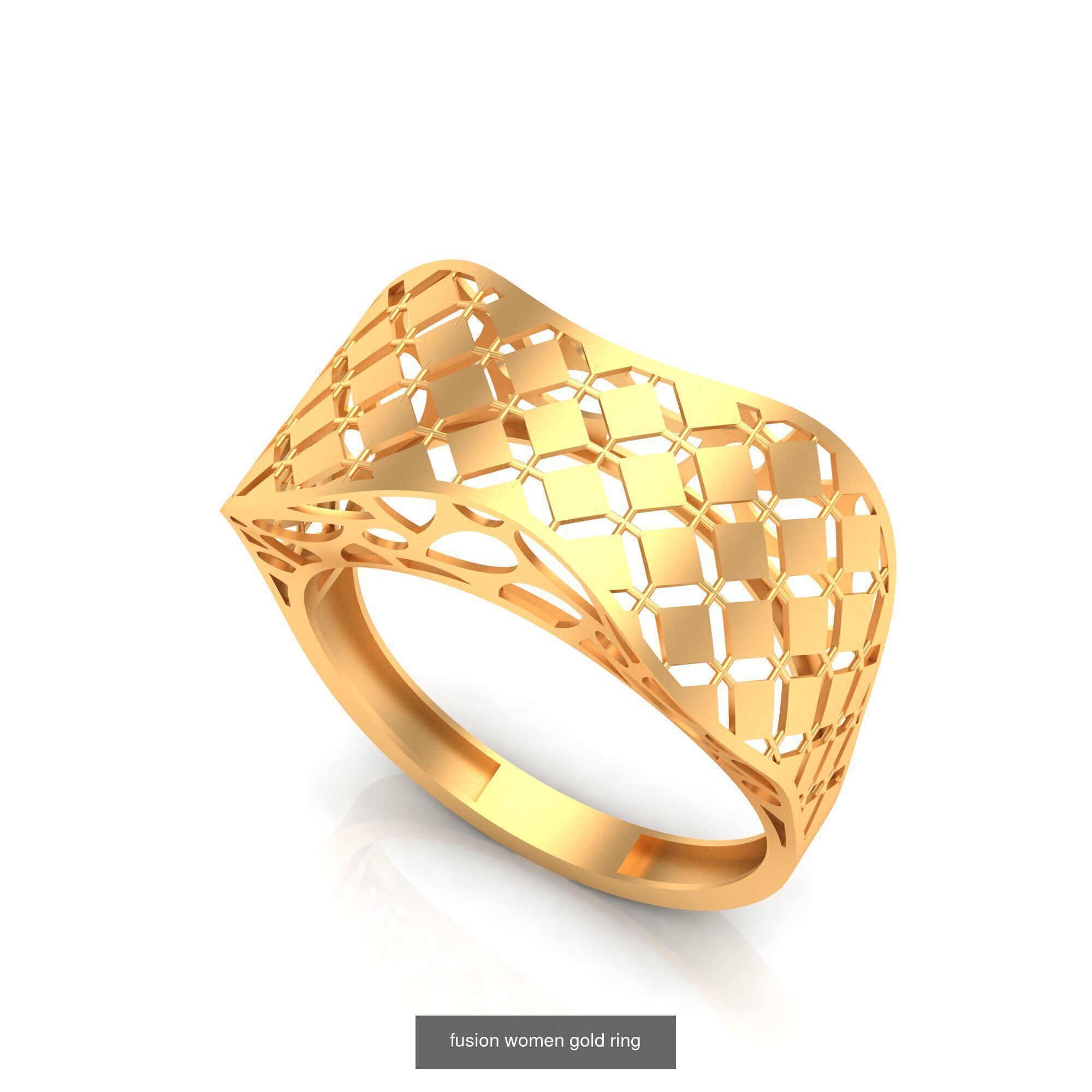 Pack of 47 gold fusion rings for women 3D Model Collection_54
