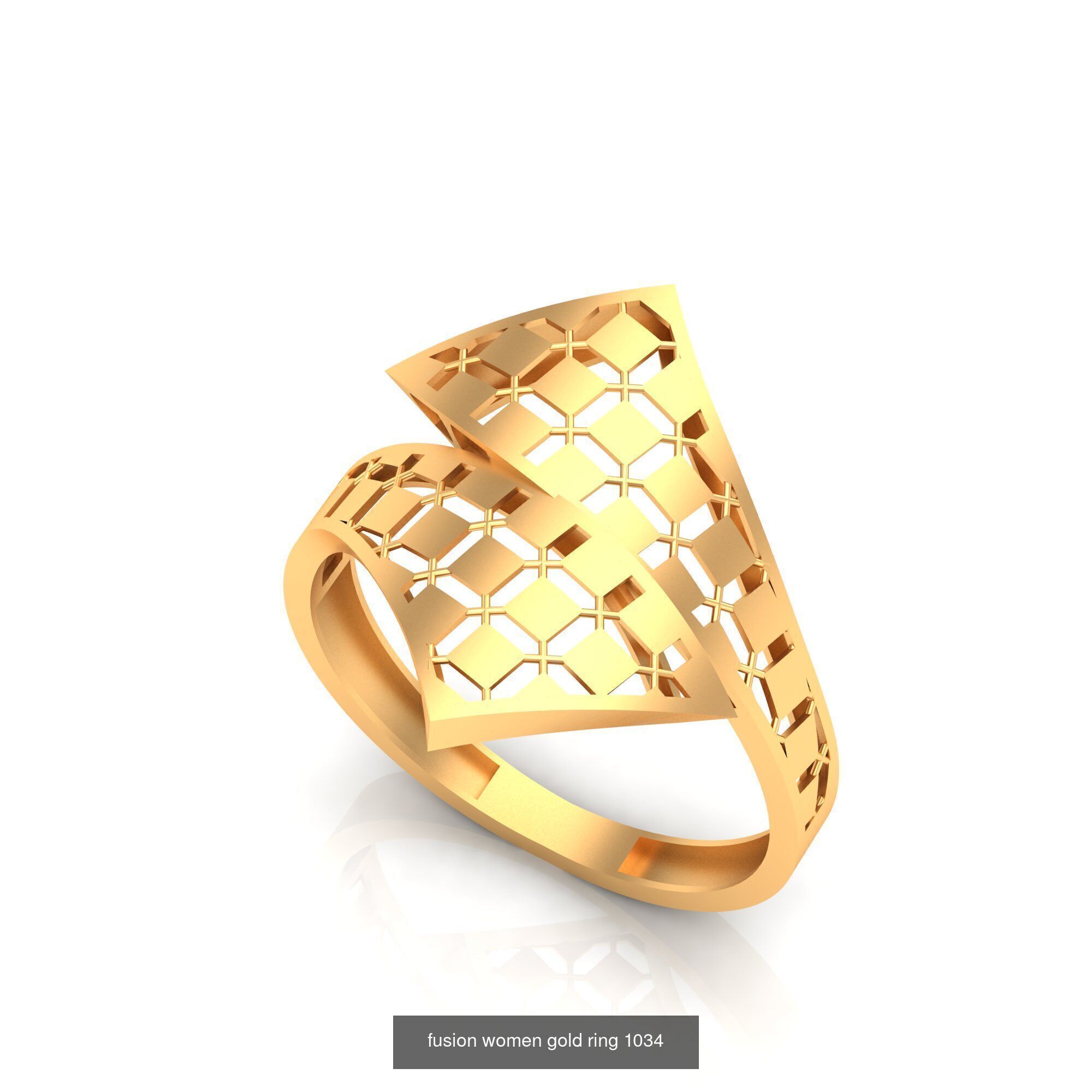 Pack of 47 gold fusion rings for women 3D Model Collection_74