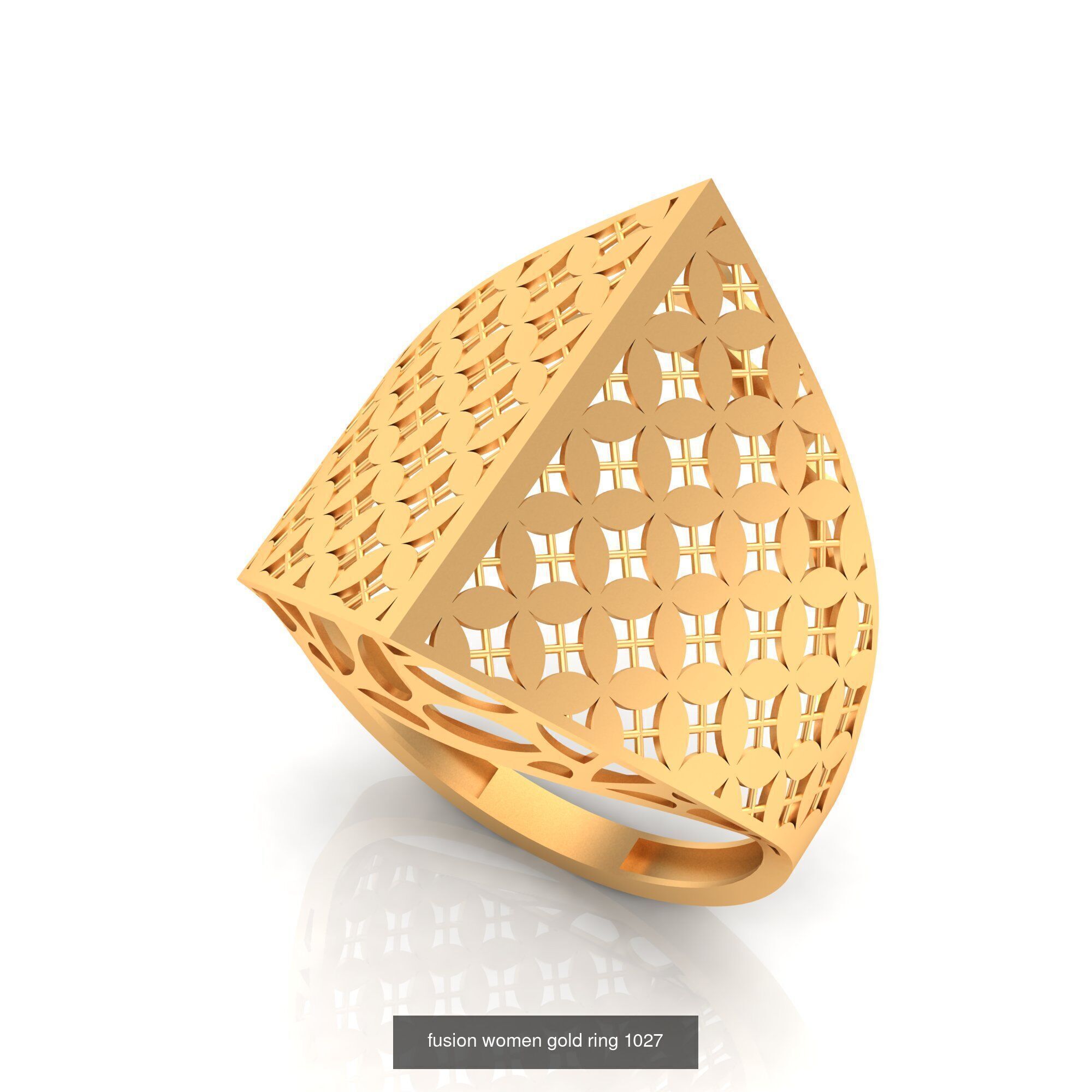 Pack of 47 gold fusion rings for women 3D Model Collection_67