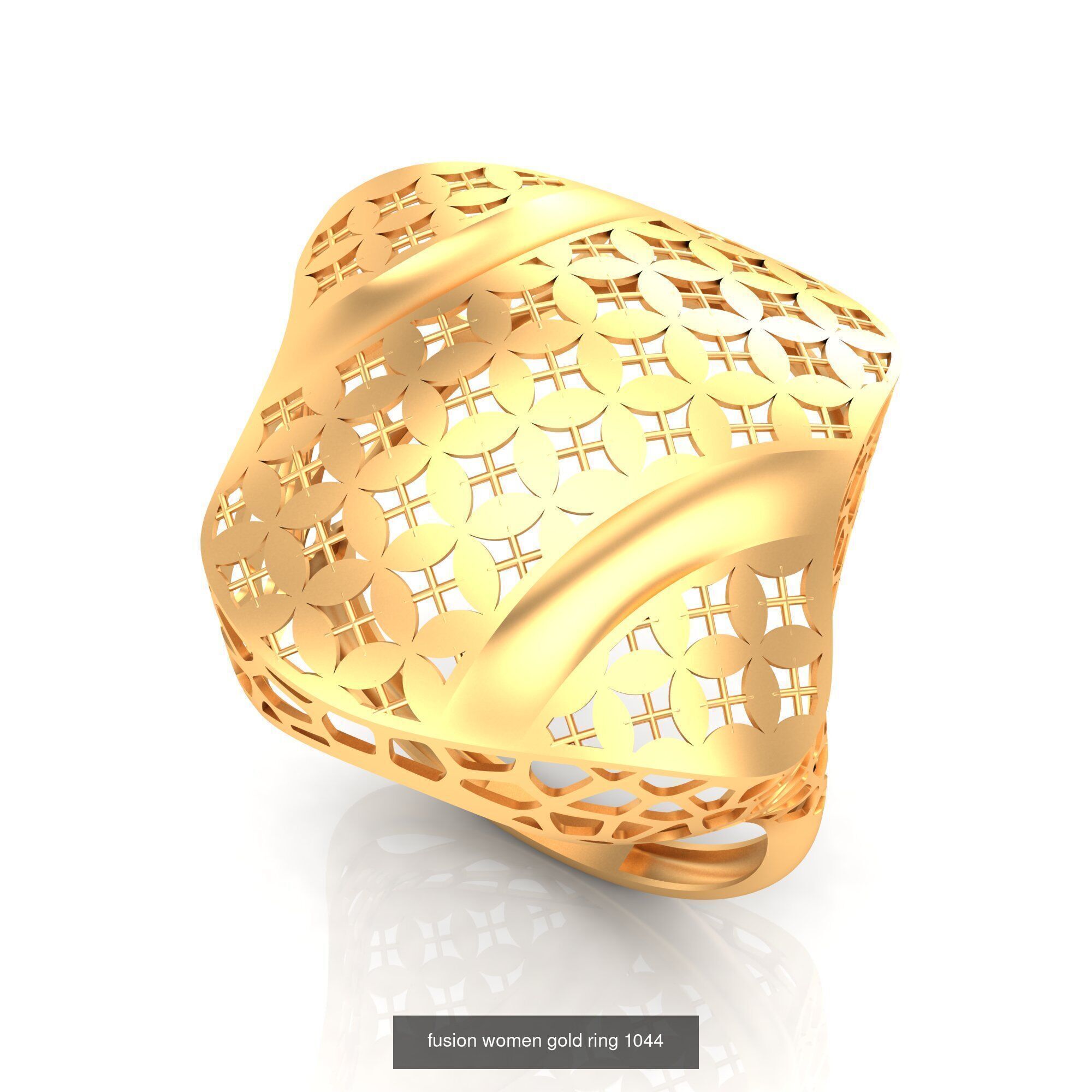 Pack of 47 gold fusion rings for women 3D Model Collection_84
