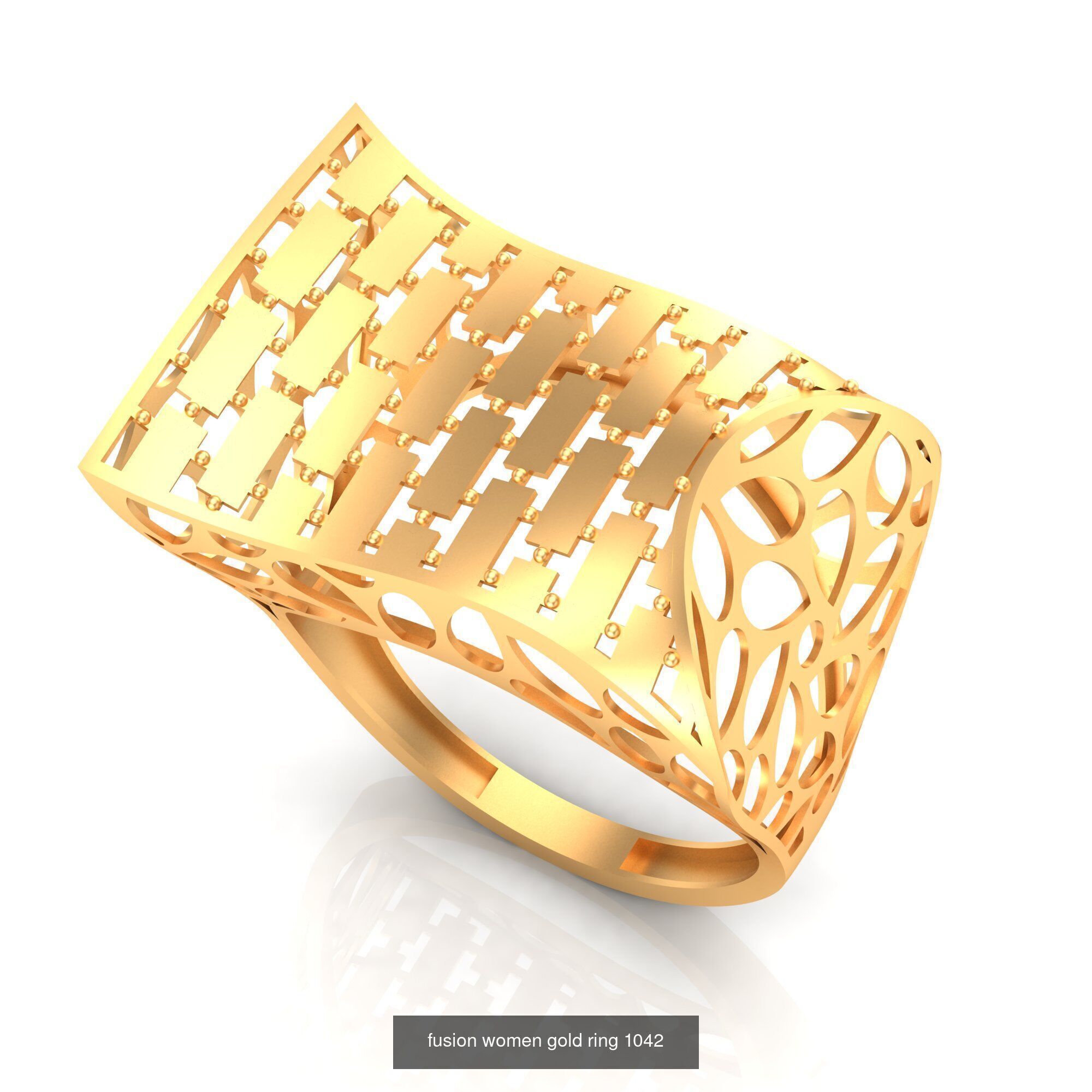 Pack of 47 gold fusion rings for women 3D Model Collection_82