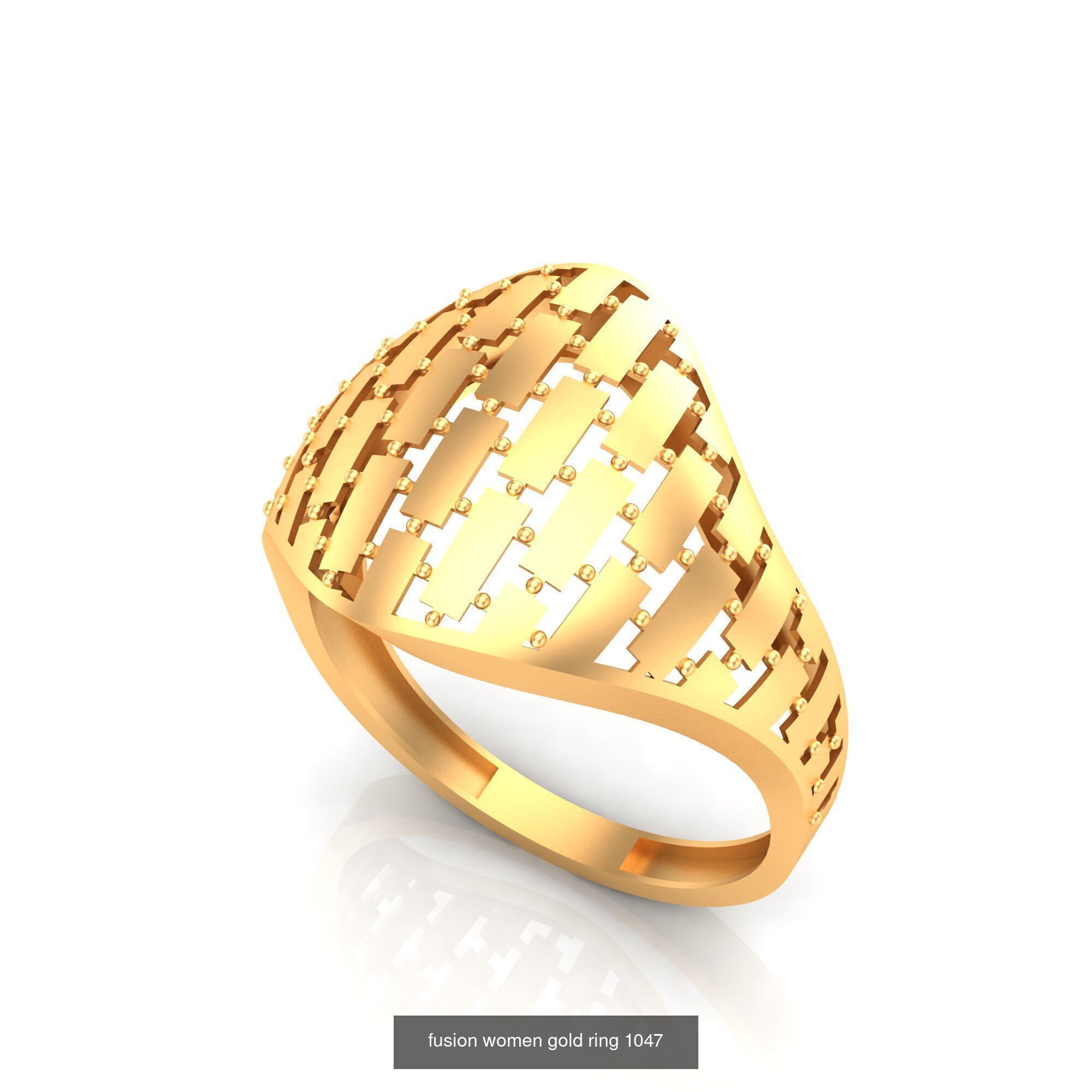 Pack of 47 gold fusion rings for women 3D Model Collection_87