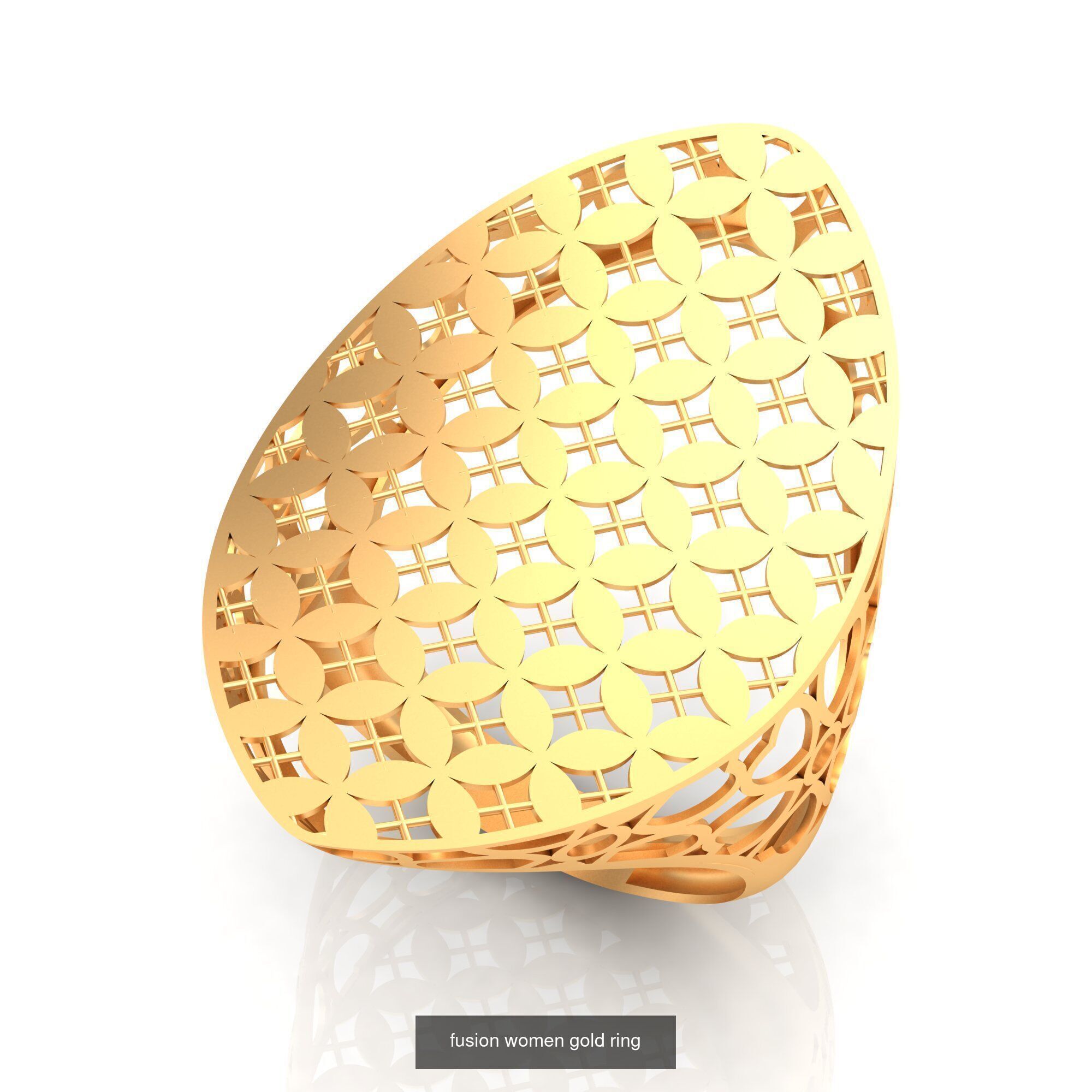 Pack of 47 gold fusion rings for women 3D Model Collection_60