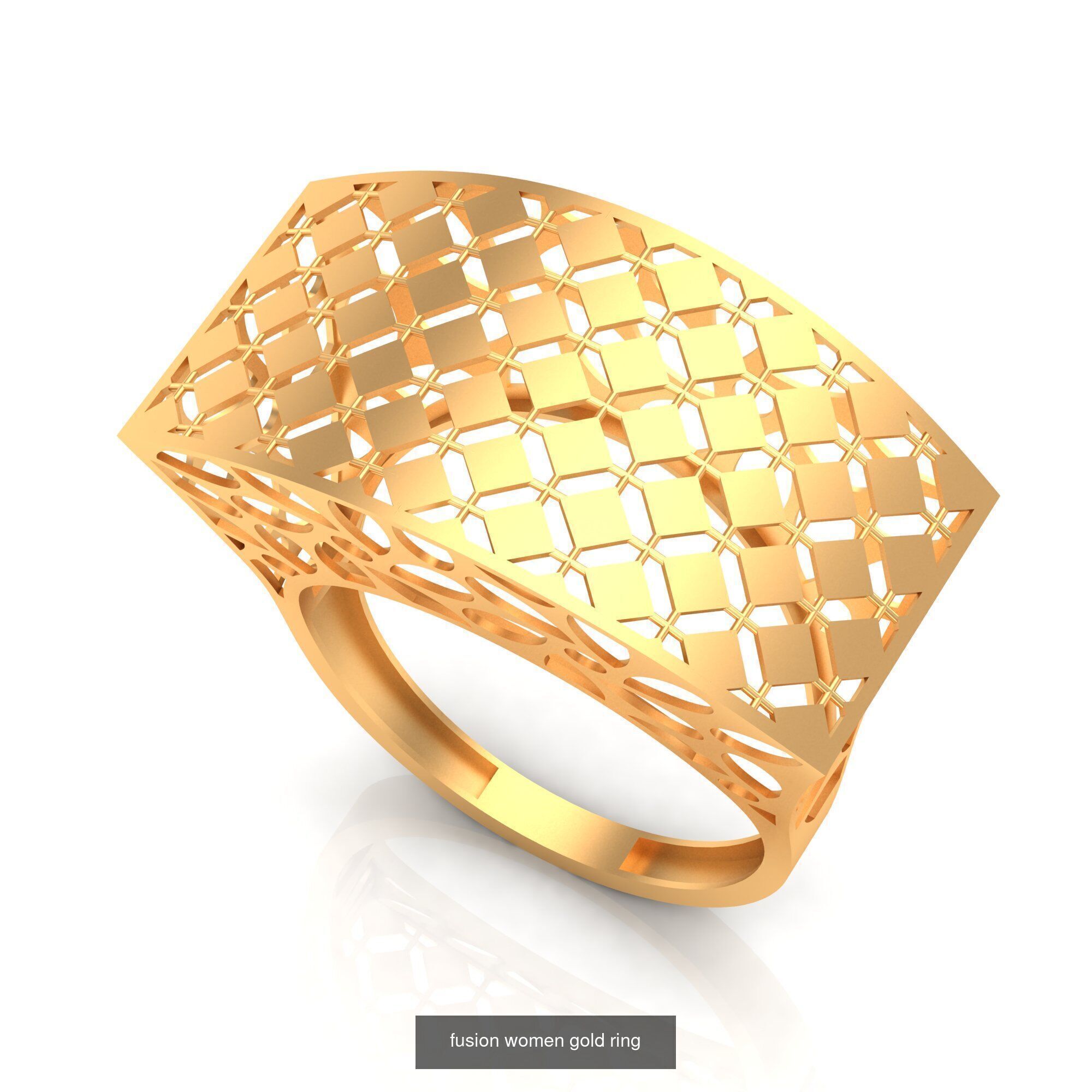 Pack of 47 gold fusion rings for women 3D Model Collection_59