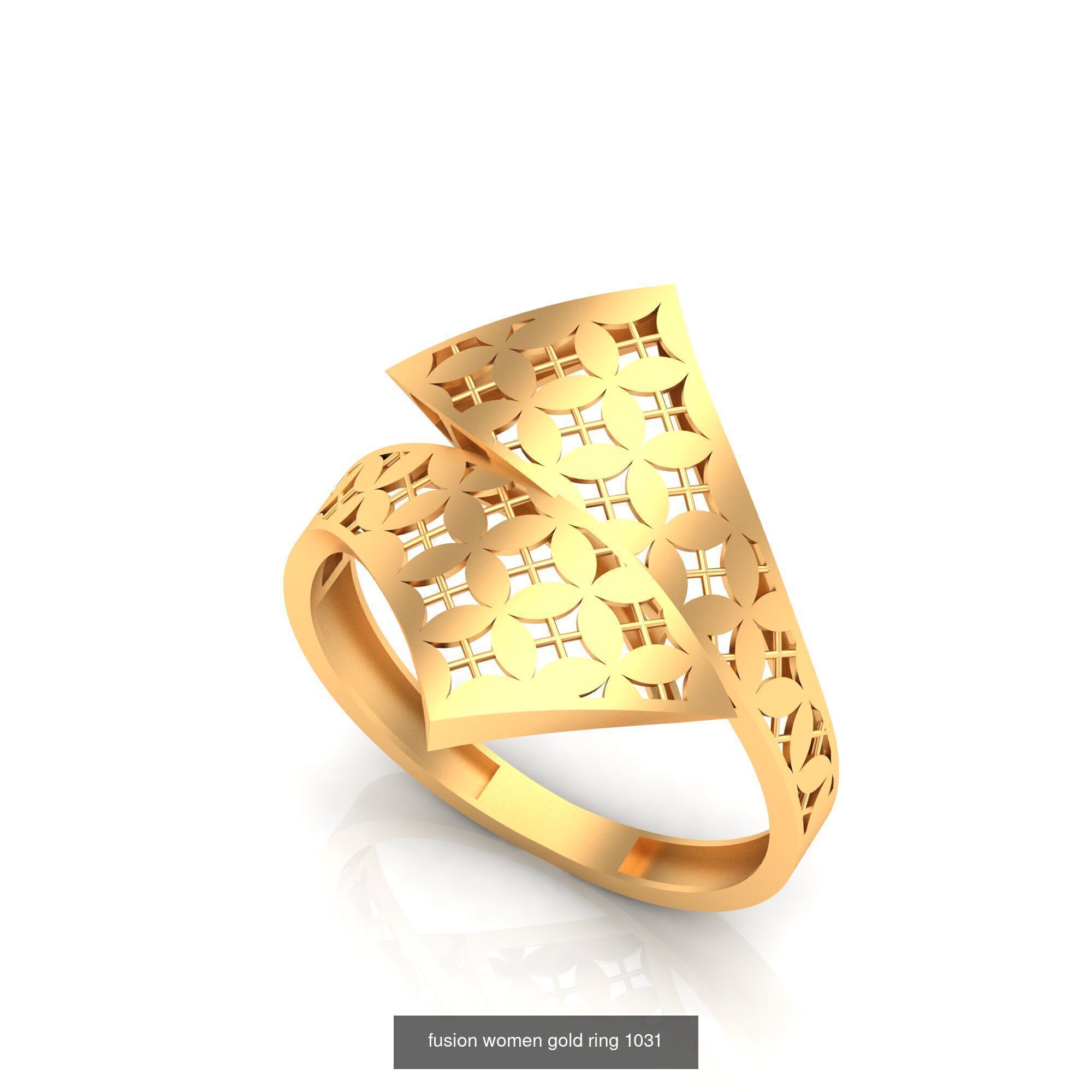 Pack of 47 gold fusion rings for women 3D Model Collection_71