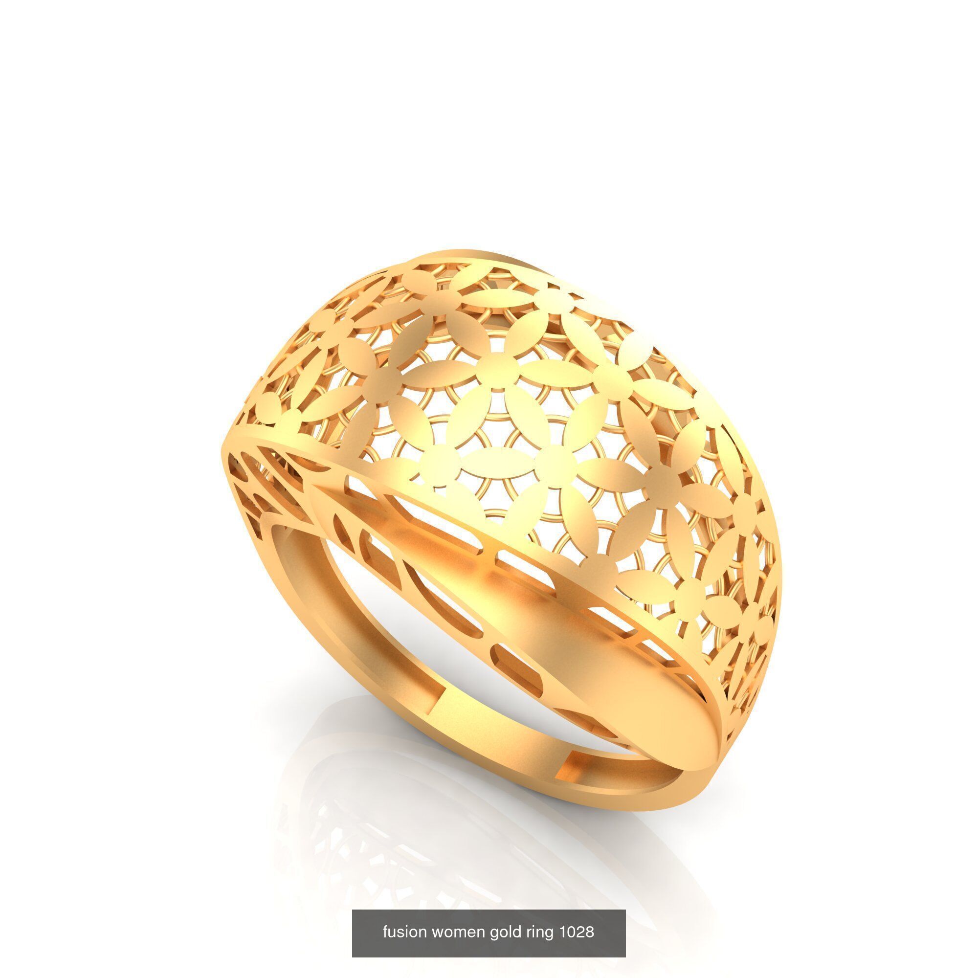 Pack of 47 gold fusion rings for women 3D Model Collection_68