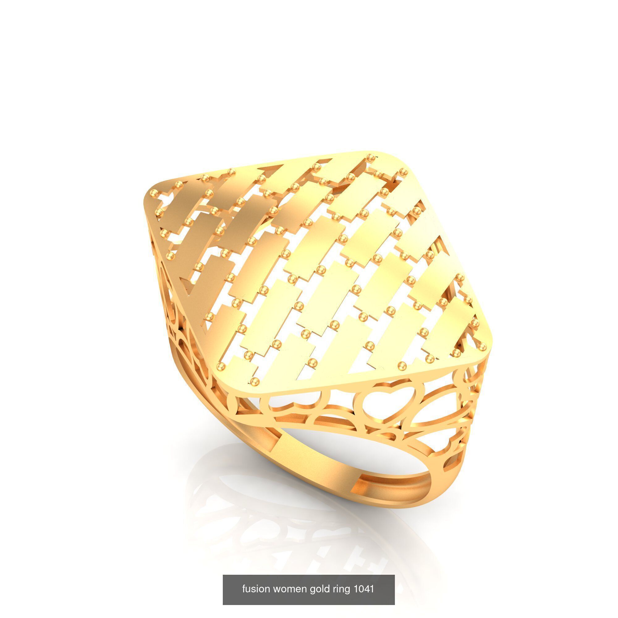 Pack of 47 gold fusion rings for women 3D Model Collection_81