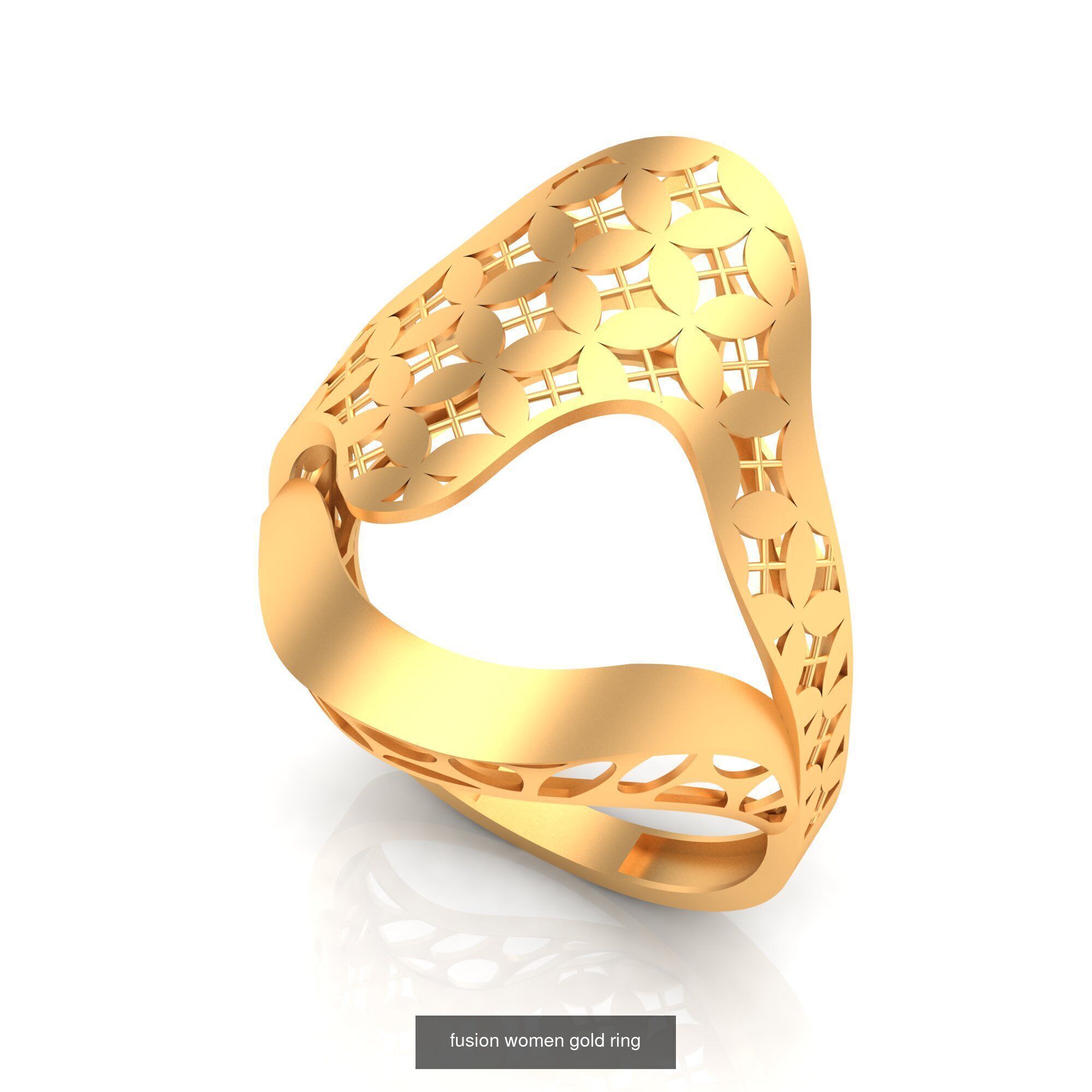 Pack of 47 gold fusion rings for women 3D Model Collection_49