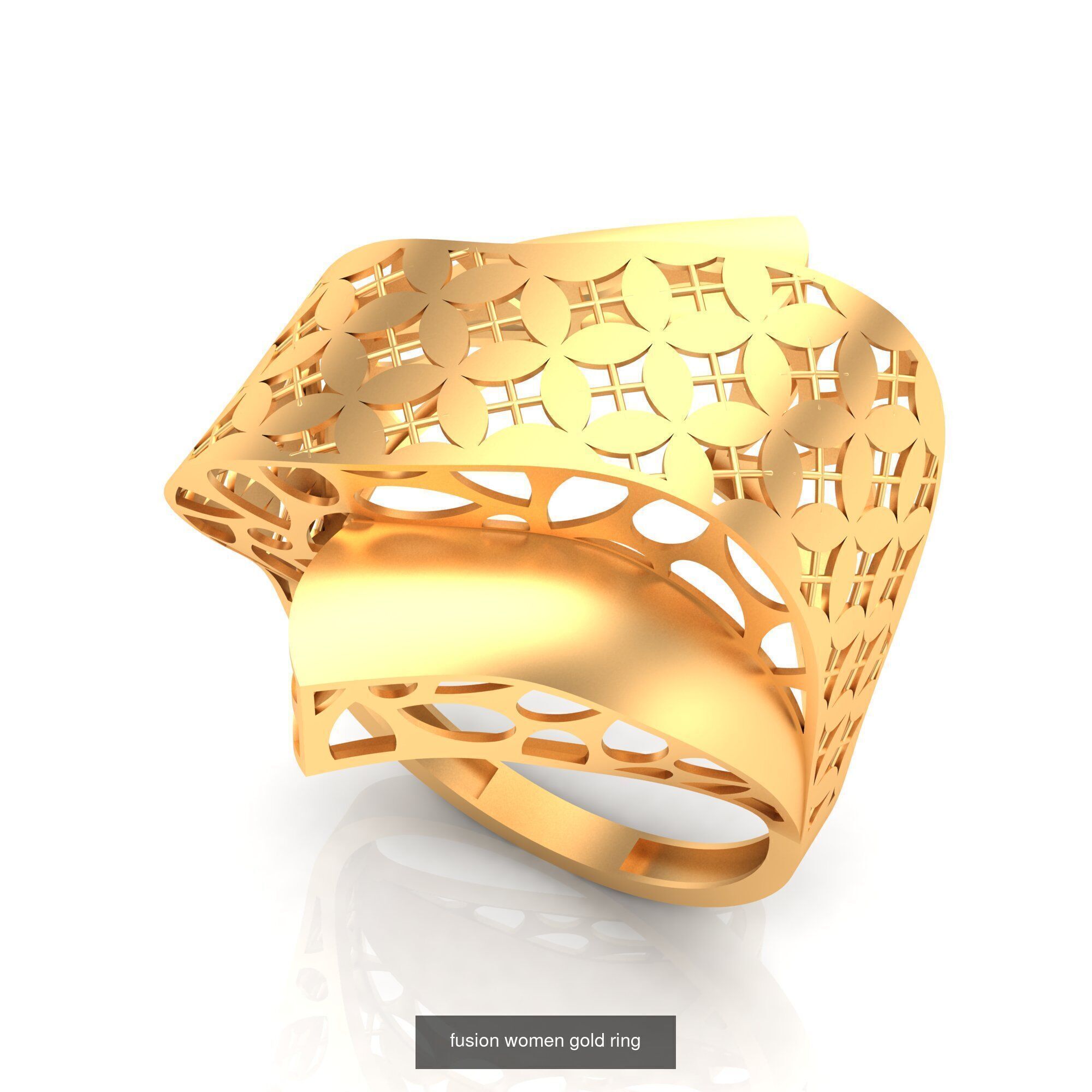 Pack of 47 gold fusion rings for women 3D Model Collection_55