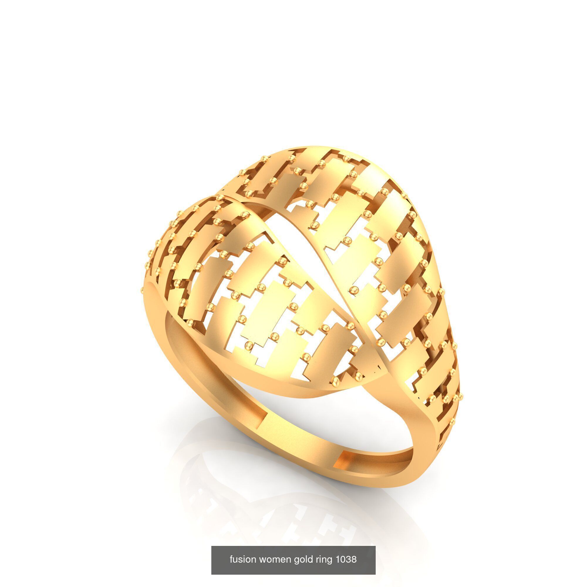 Pack of 47 gold fusion rings for women 3D Model Collection_78