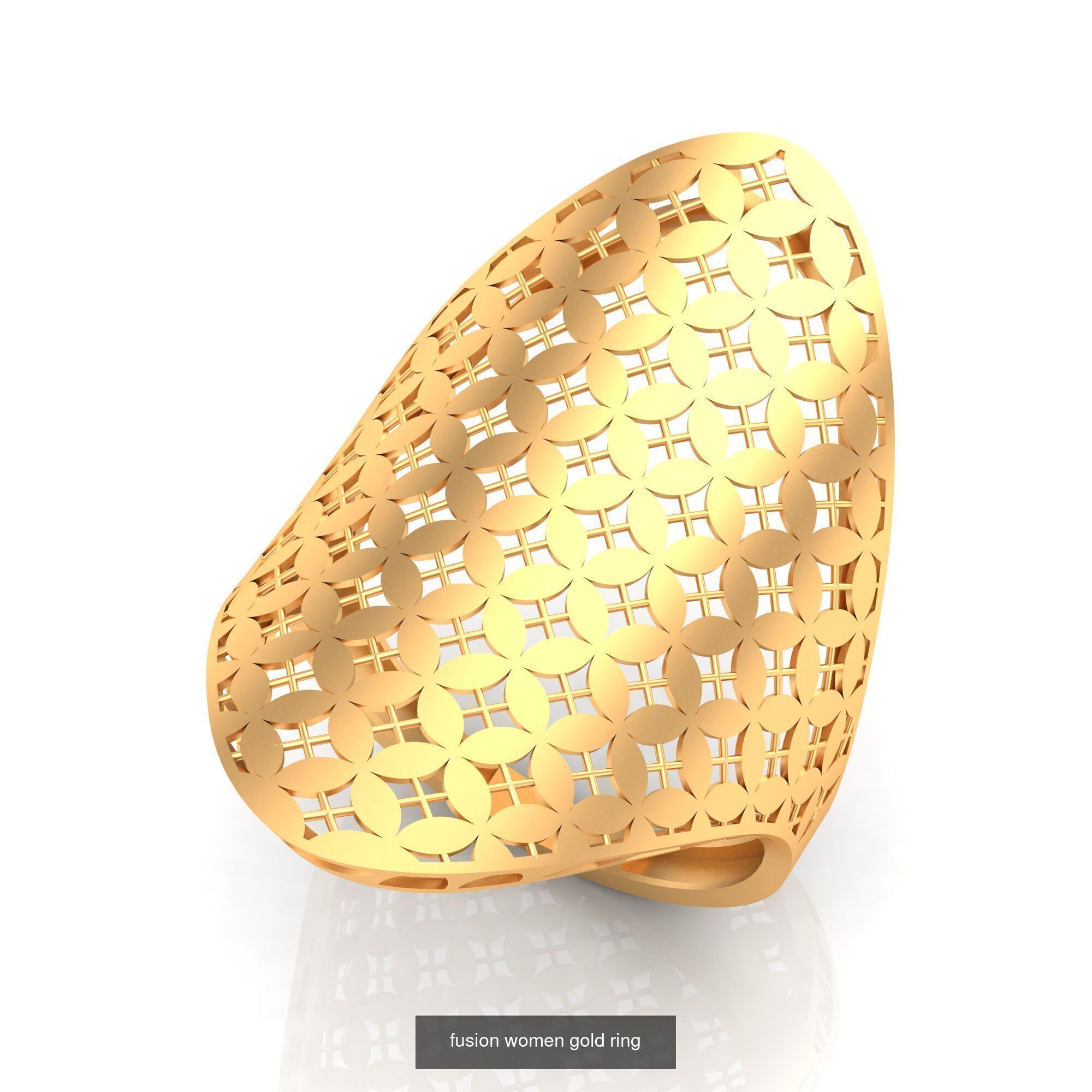 Pack of 47 gold fusion rings for women 3D Model Collection_64