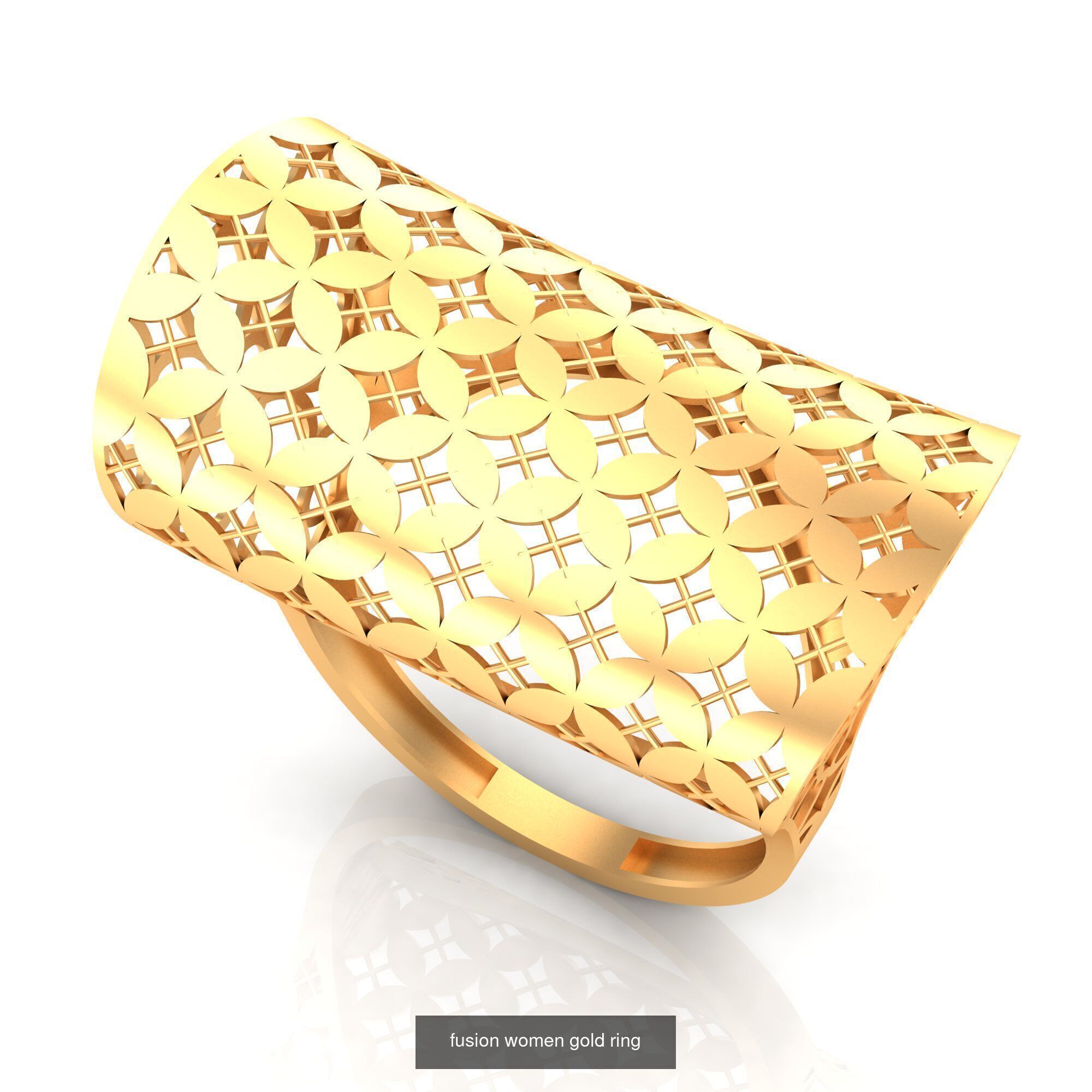 Pack of 47 gold fusion rings for women 3D Model Collection_61