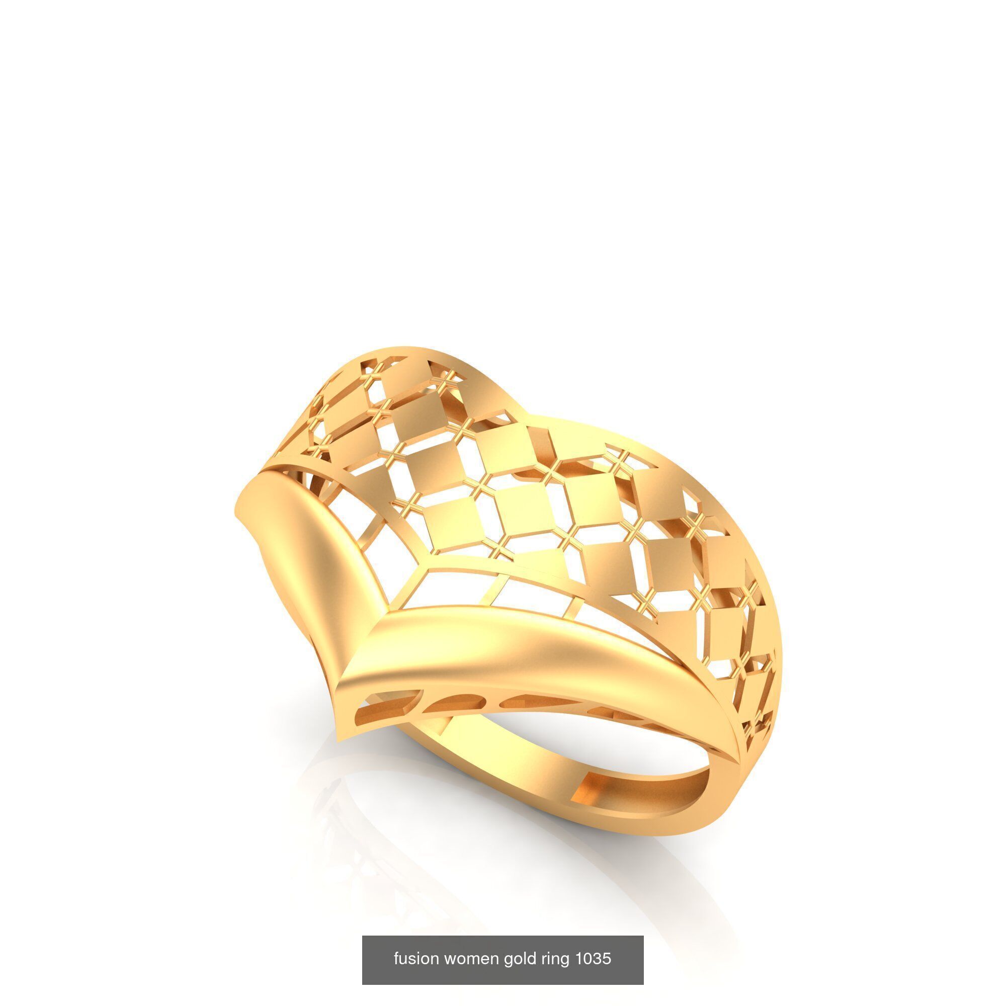 Pack of 47 gold fusion rings for women 3D Model Collection_75