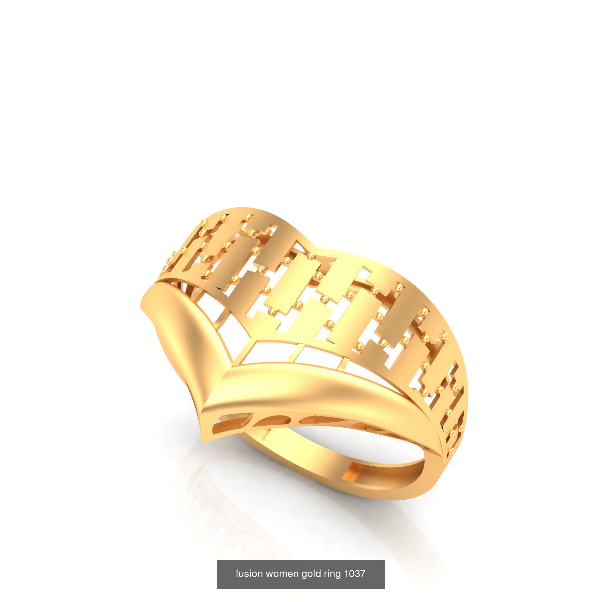 Pack of 47 gold fusion rings for women 3D Model Collection_77
