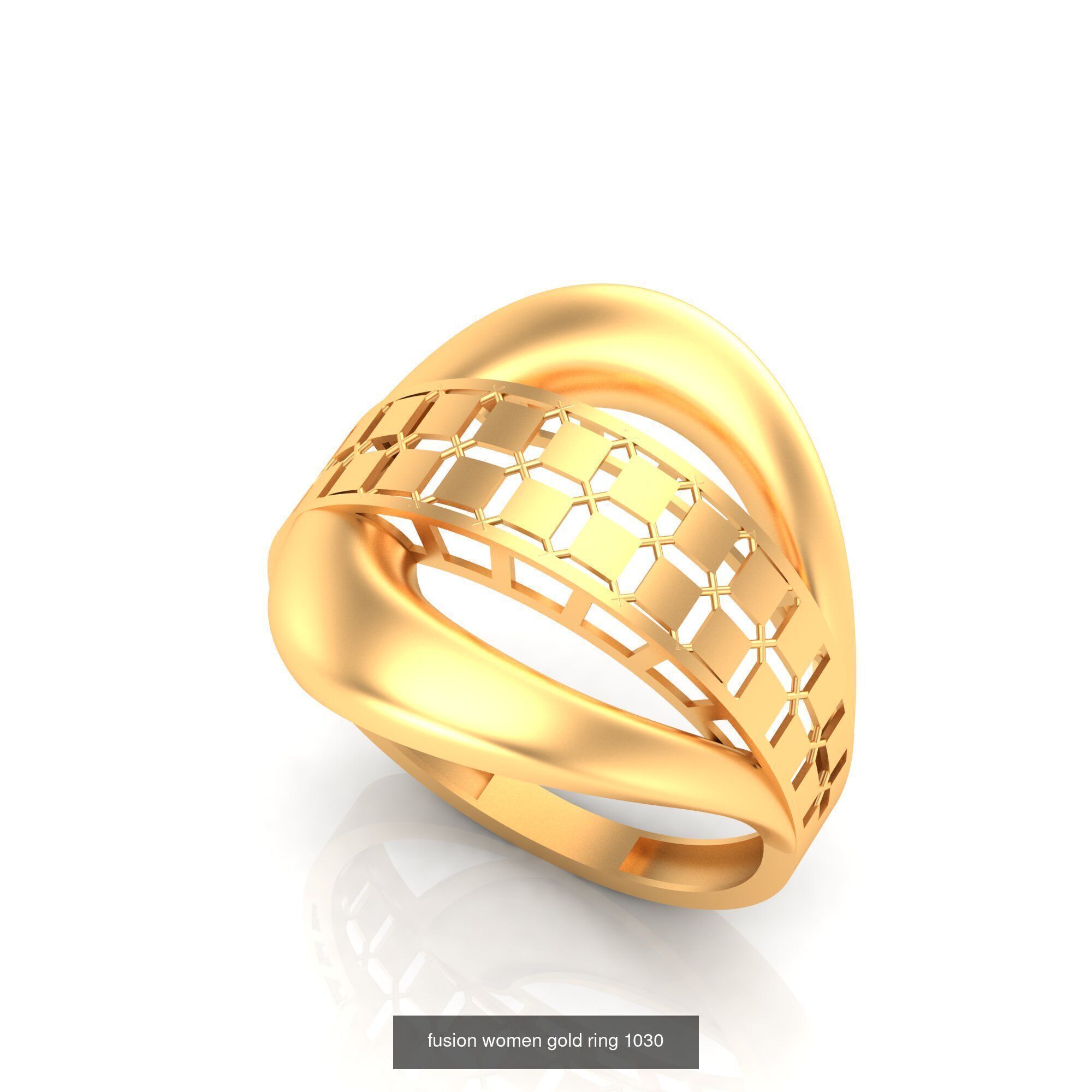 Pack of 47 gold fusion rings for women 3D Model Collection_70