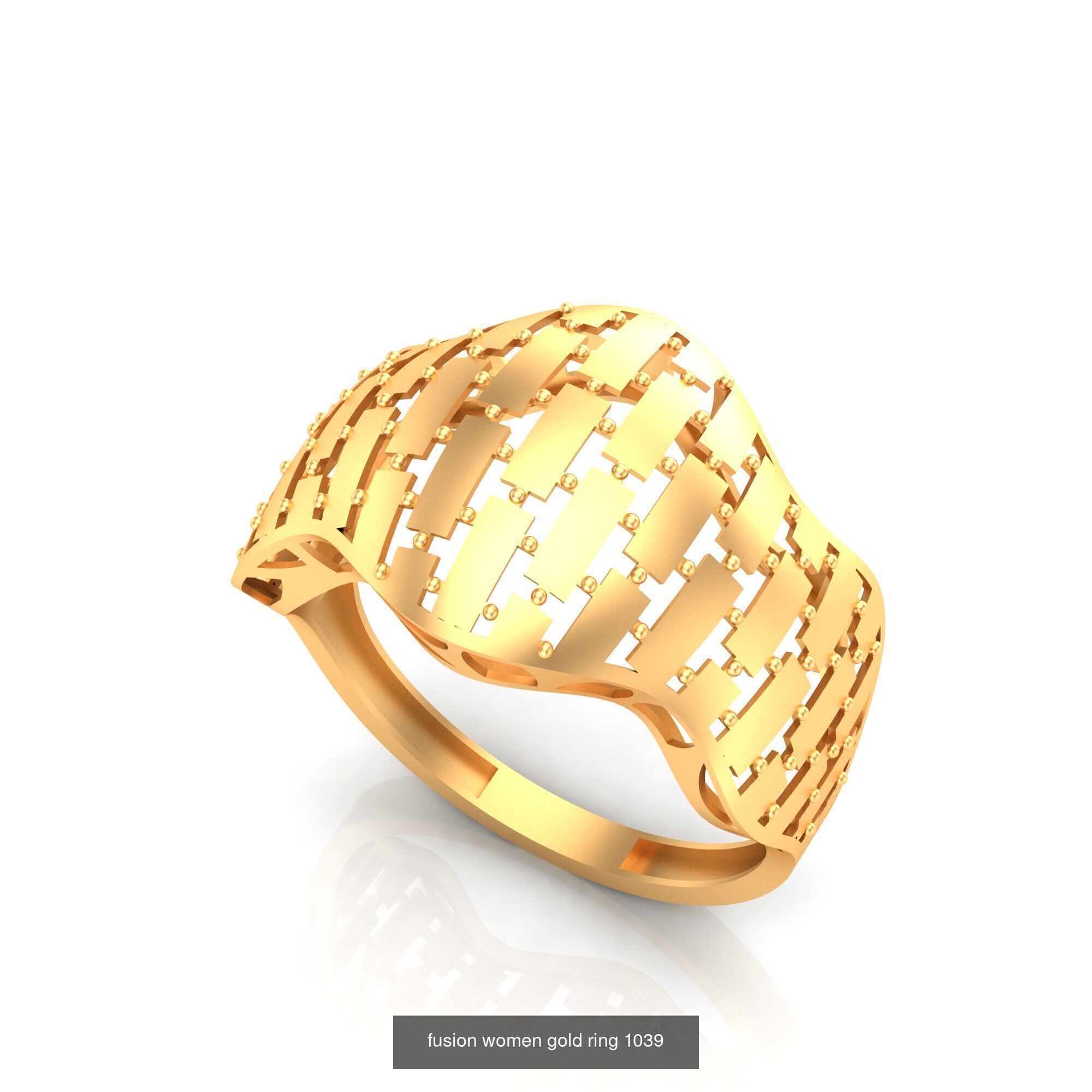 Pack of 47 gold fusion rings for women 3D Model Collection_79