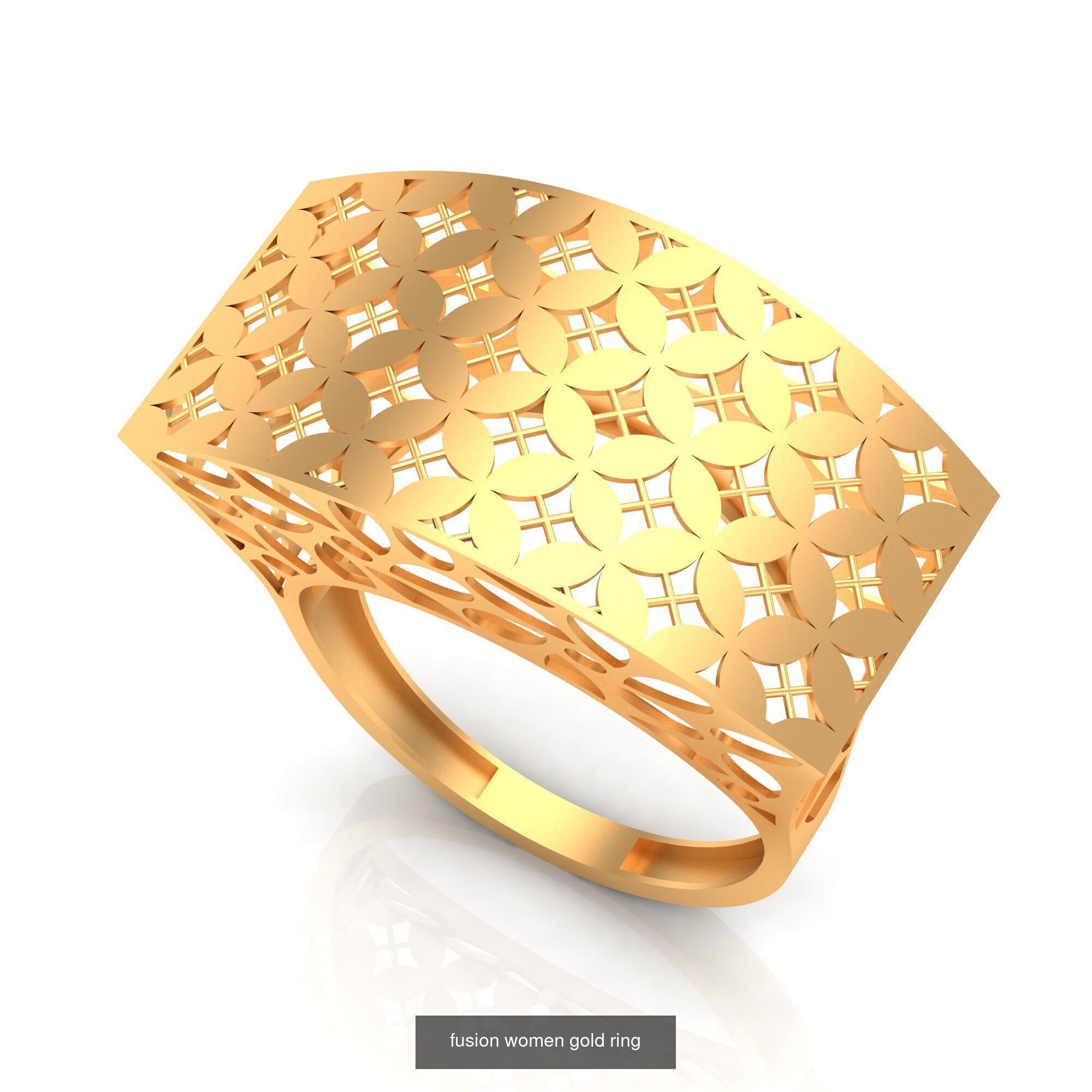 Pack of 47 gold fusion rings for women 3D Model Collection_58