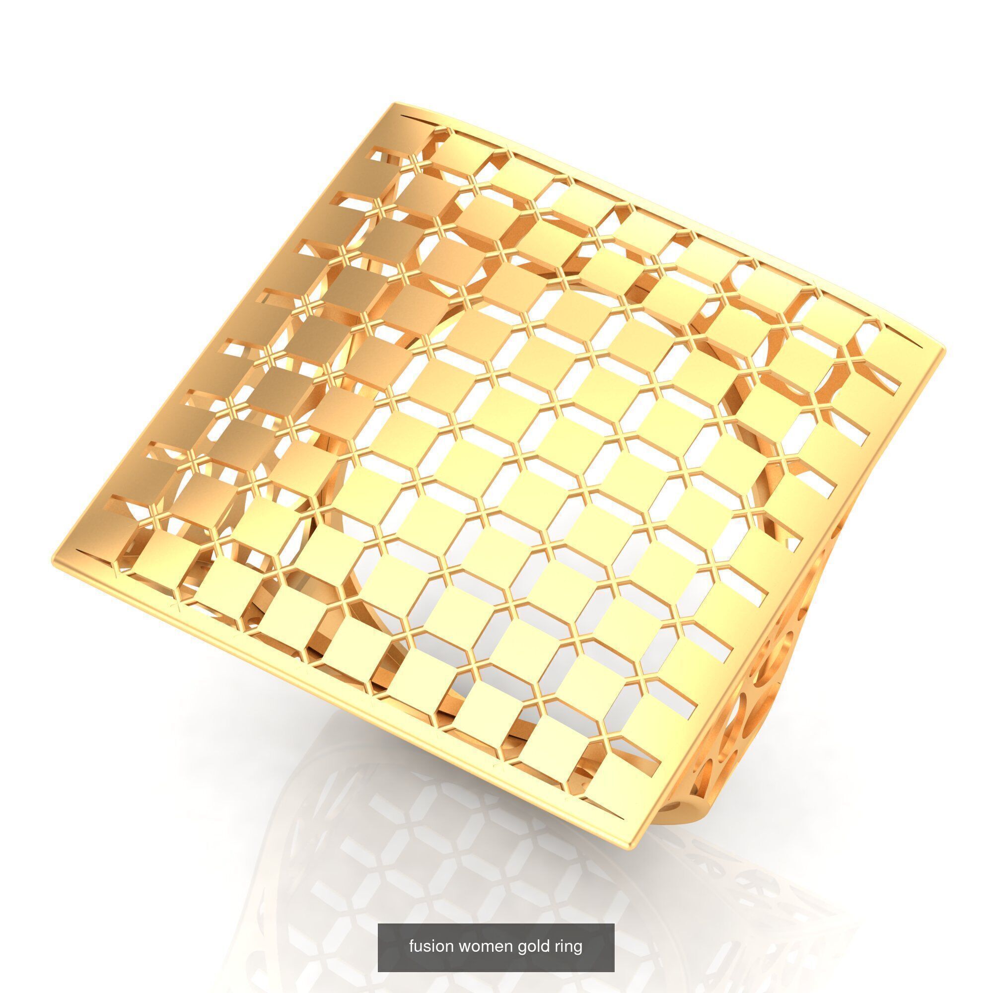 Pack of 47 gold fusion rings for women 3D Model Collection_65