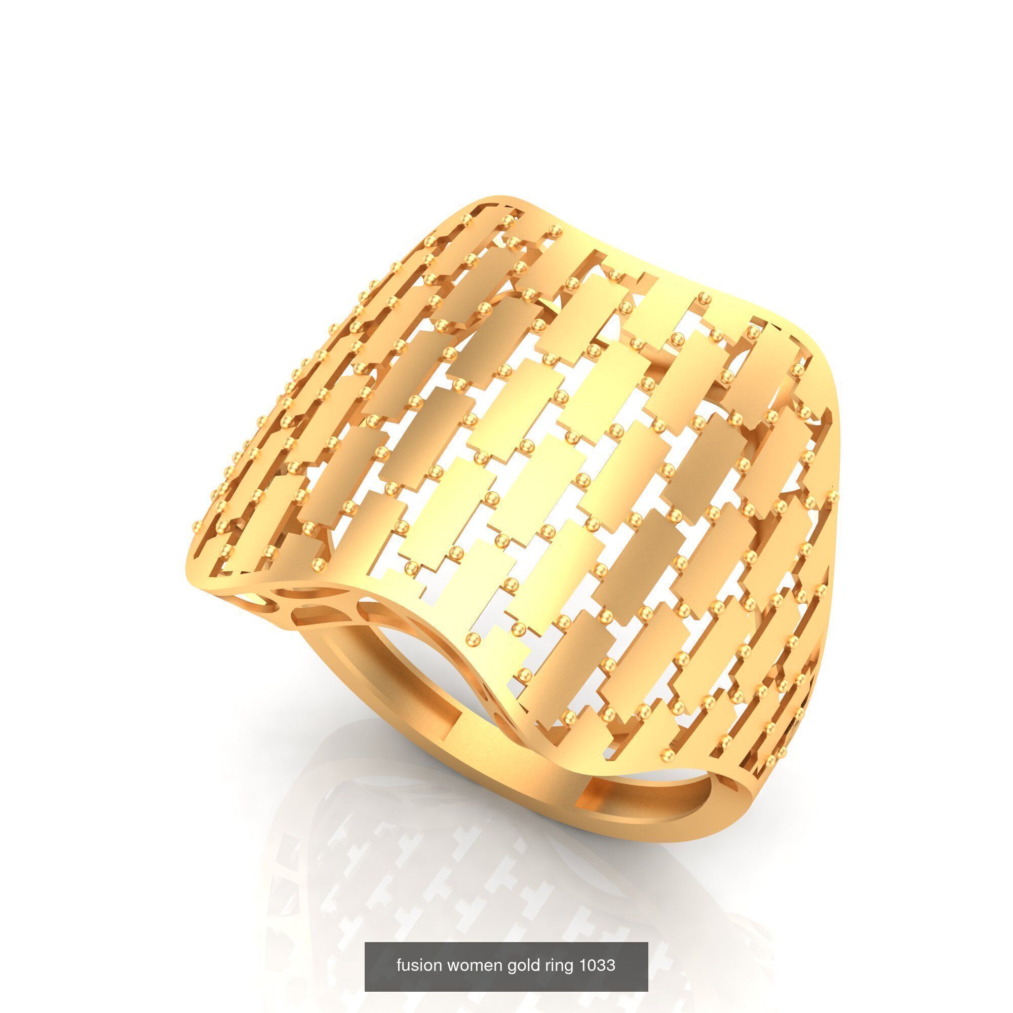 Pack of 47 gold fusion rings for women 3D Model Collection_73