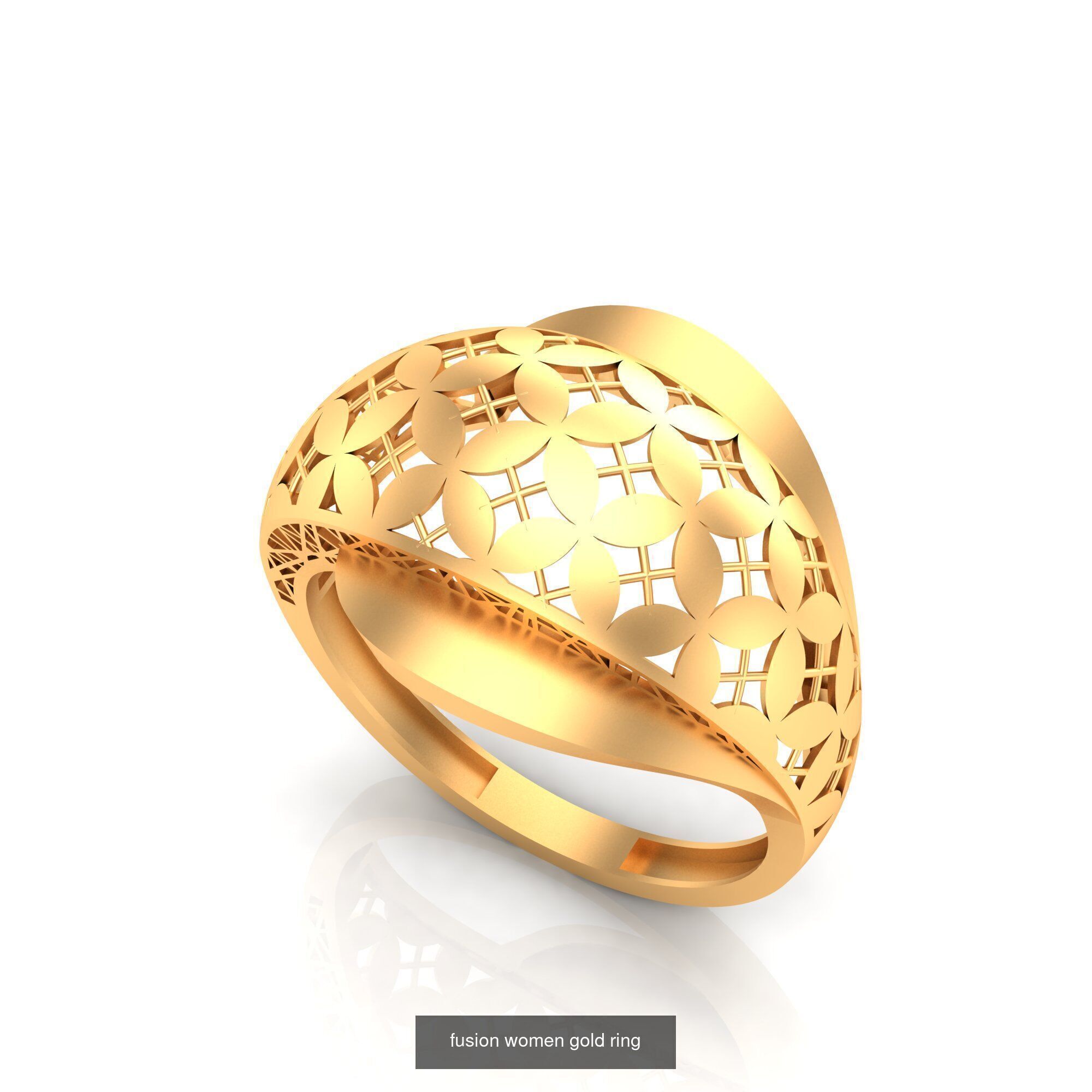 Pack of 47 gold fusion rings for women 3D Model Collection_44