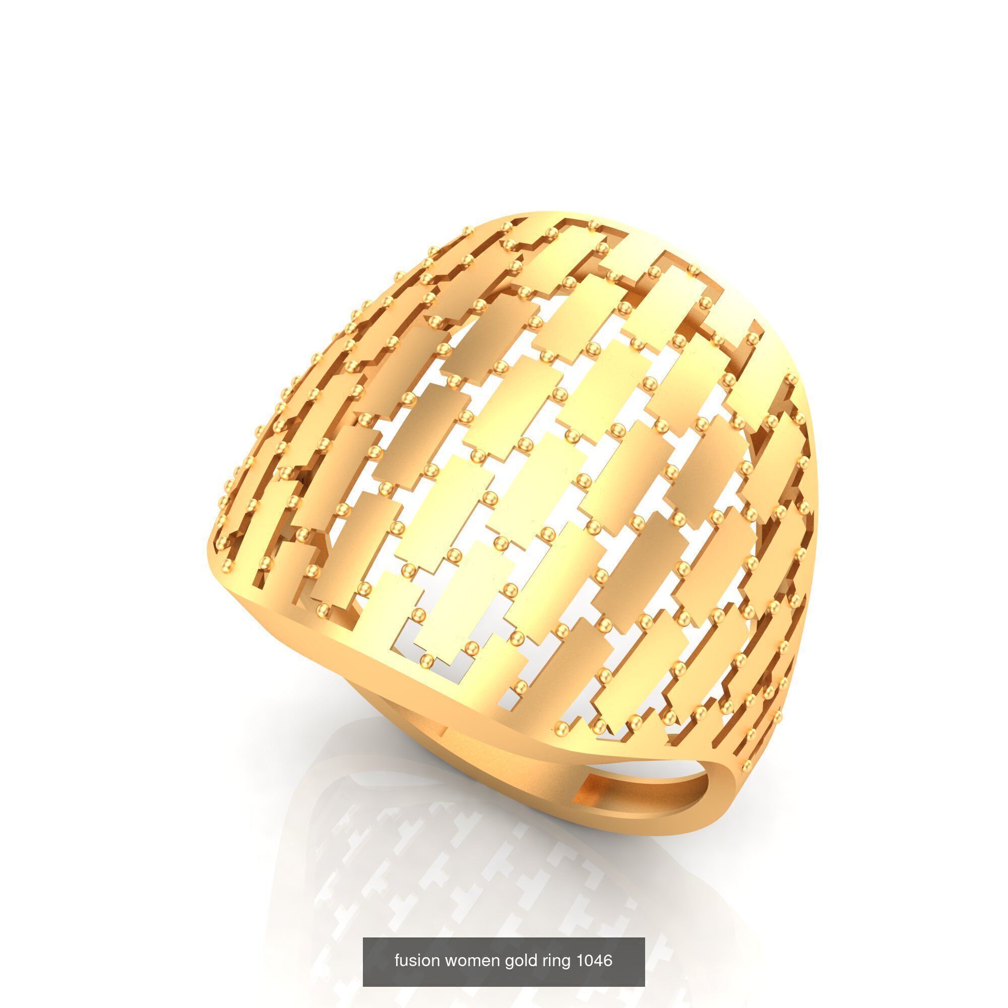 Pack of 47 gold fusion rings for women 3D Model Collection_86
