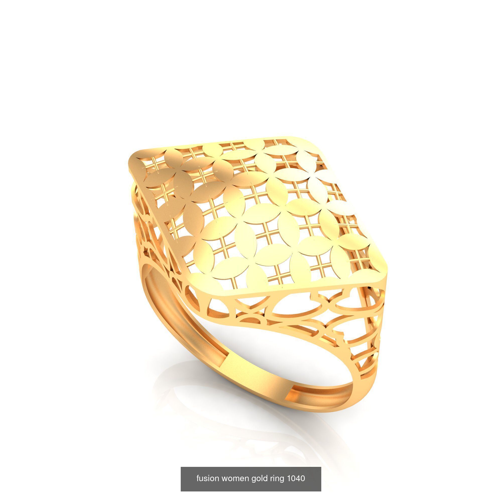 Pack of 47 gold fusion rings for women 3D Model Collection_80