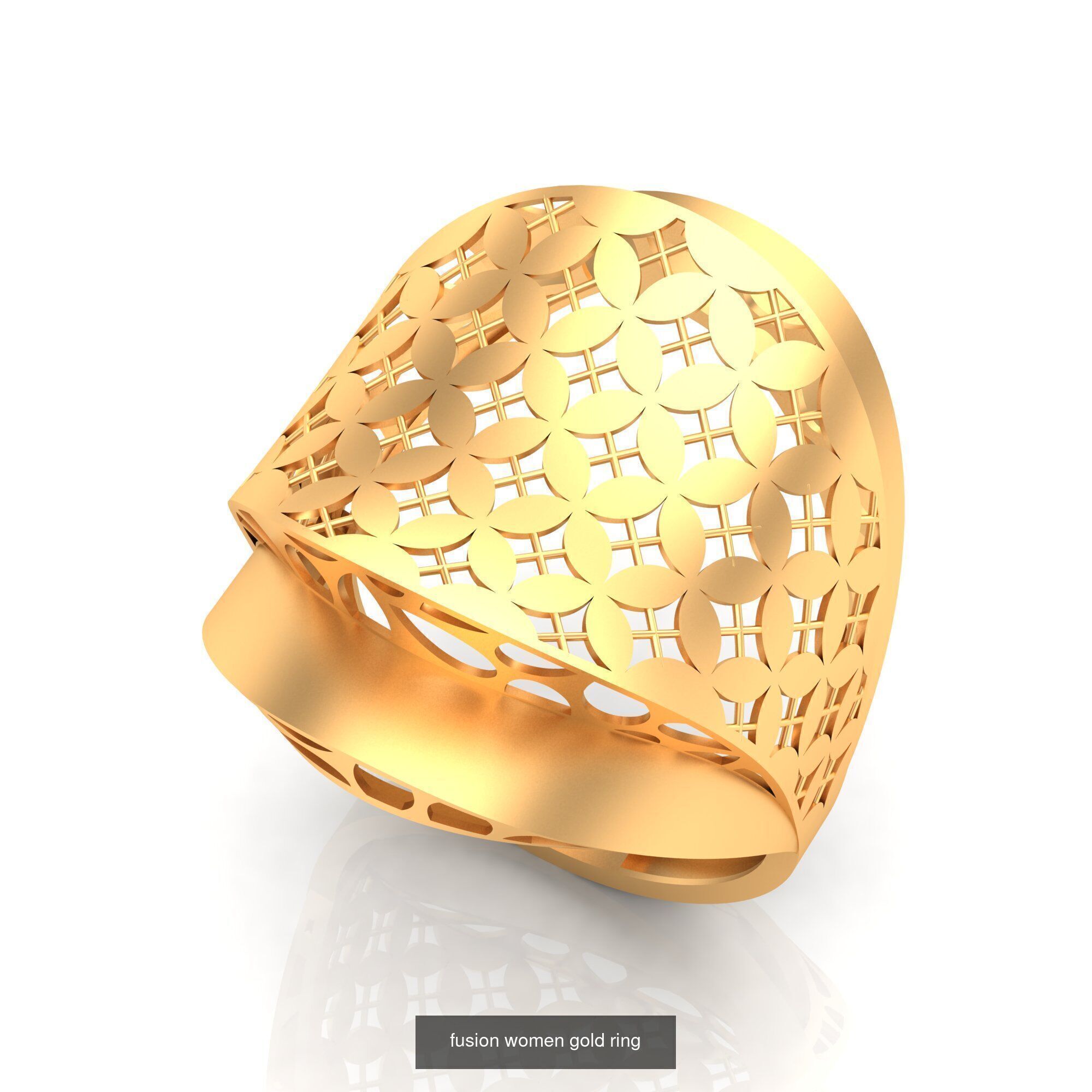 Pack of 47 gold fusion rings for women 3D Model Collection_62