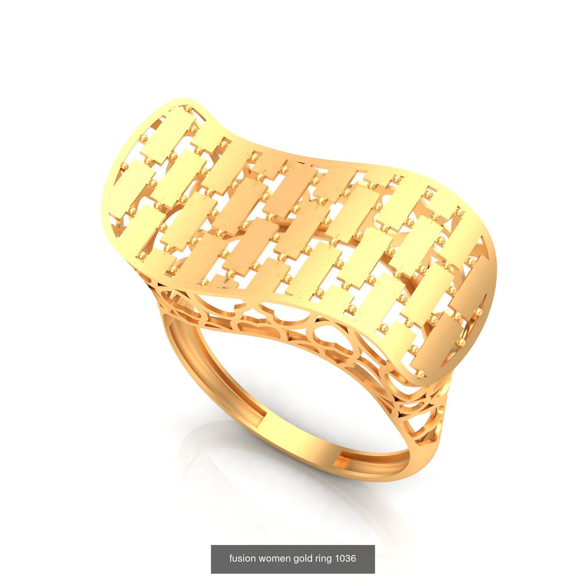 Pack of 47 gold fusion rings for women 3D Model Collection_76